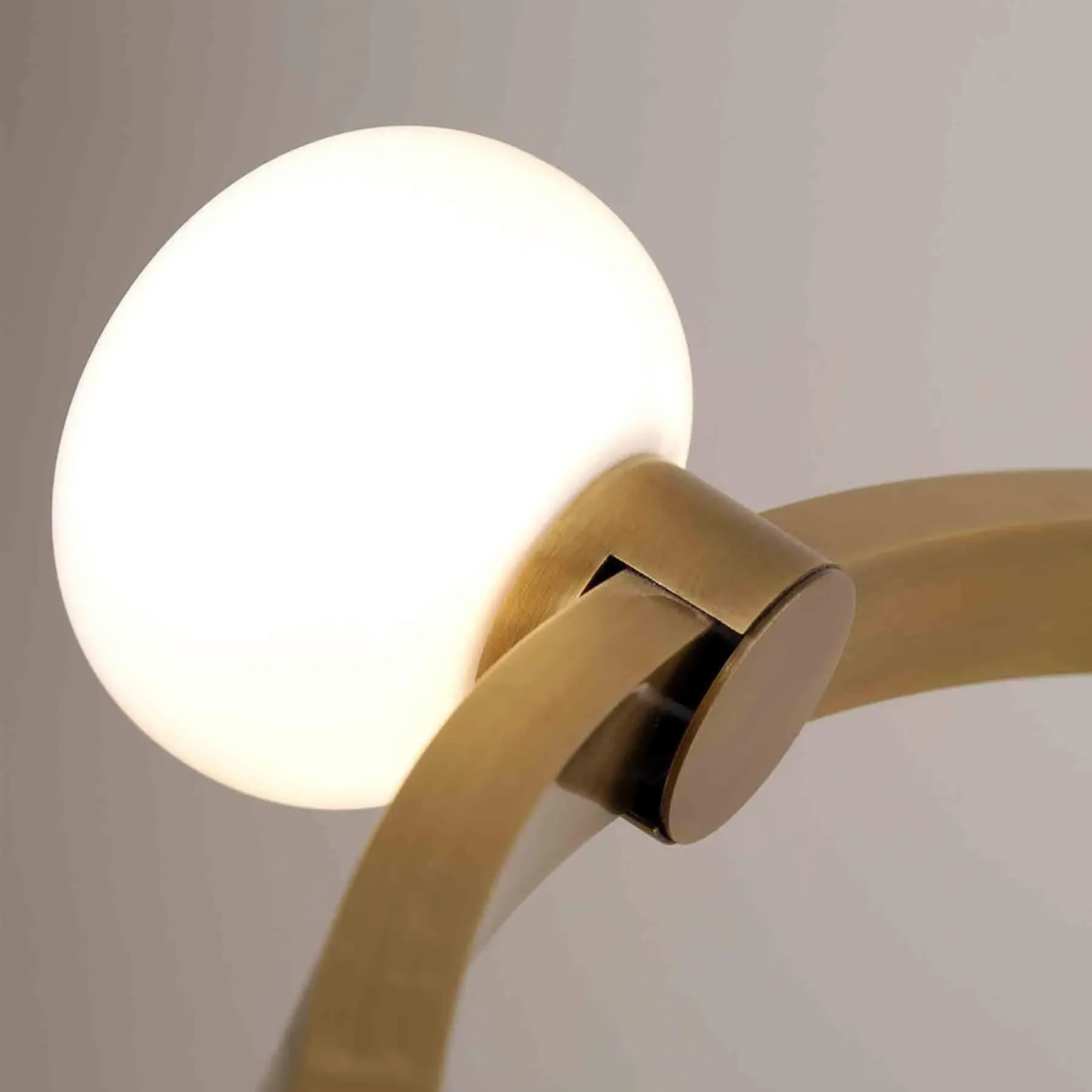 8-Light Globe Chandelier - White, Brass