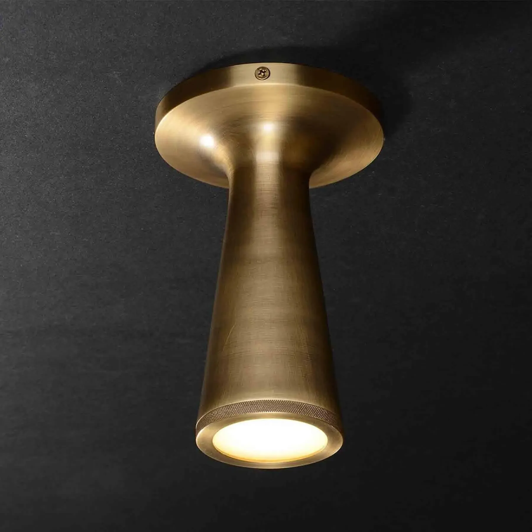 Cone Flushmount Ceiling Light - Brass
