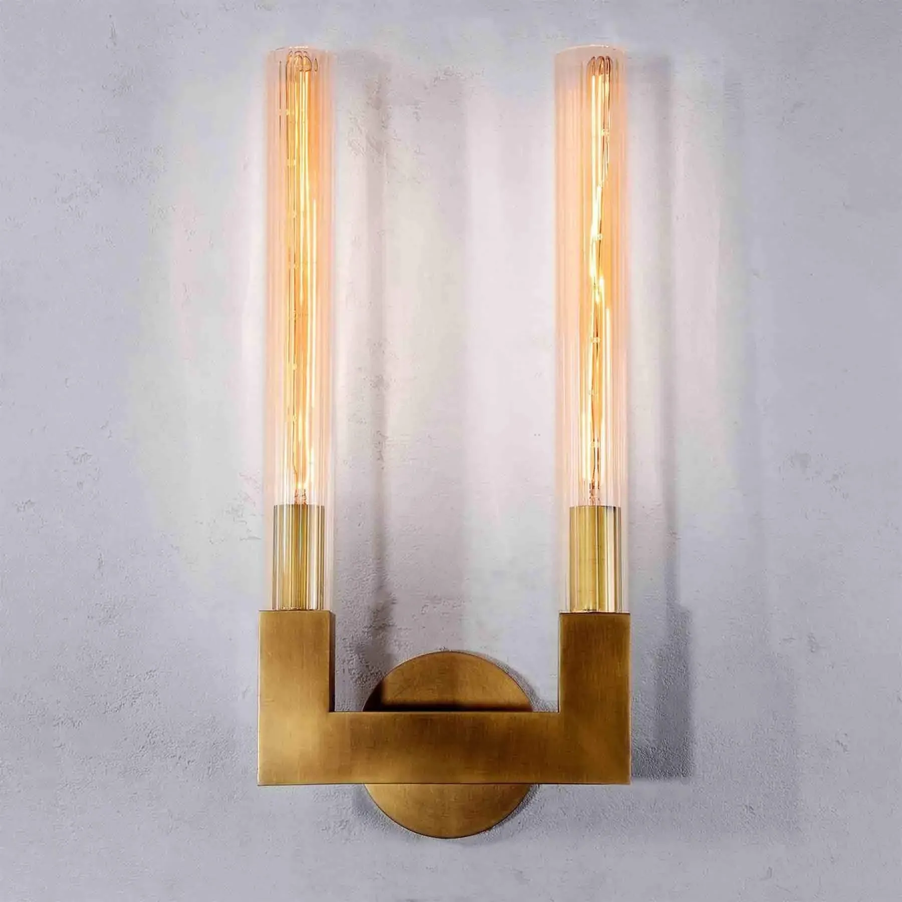 Crown Double Sconce Wall Light - Brass image
