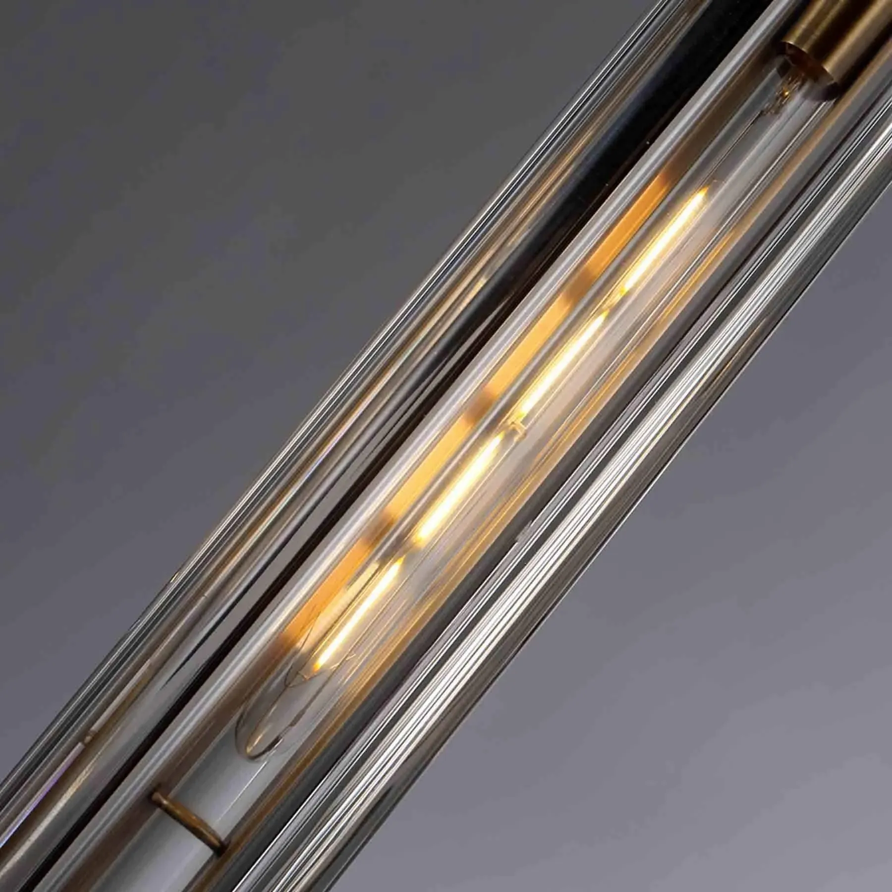 Double Pendant Light - Brass, Polygonal Glass