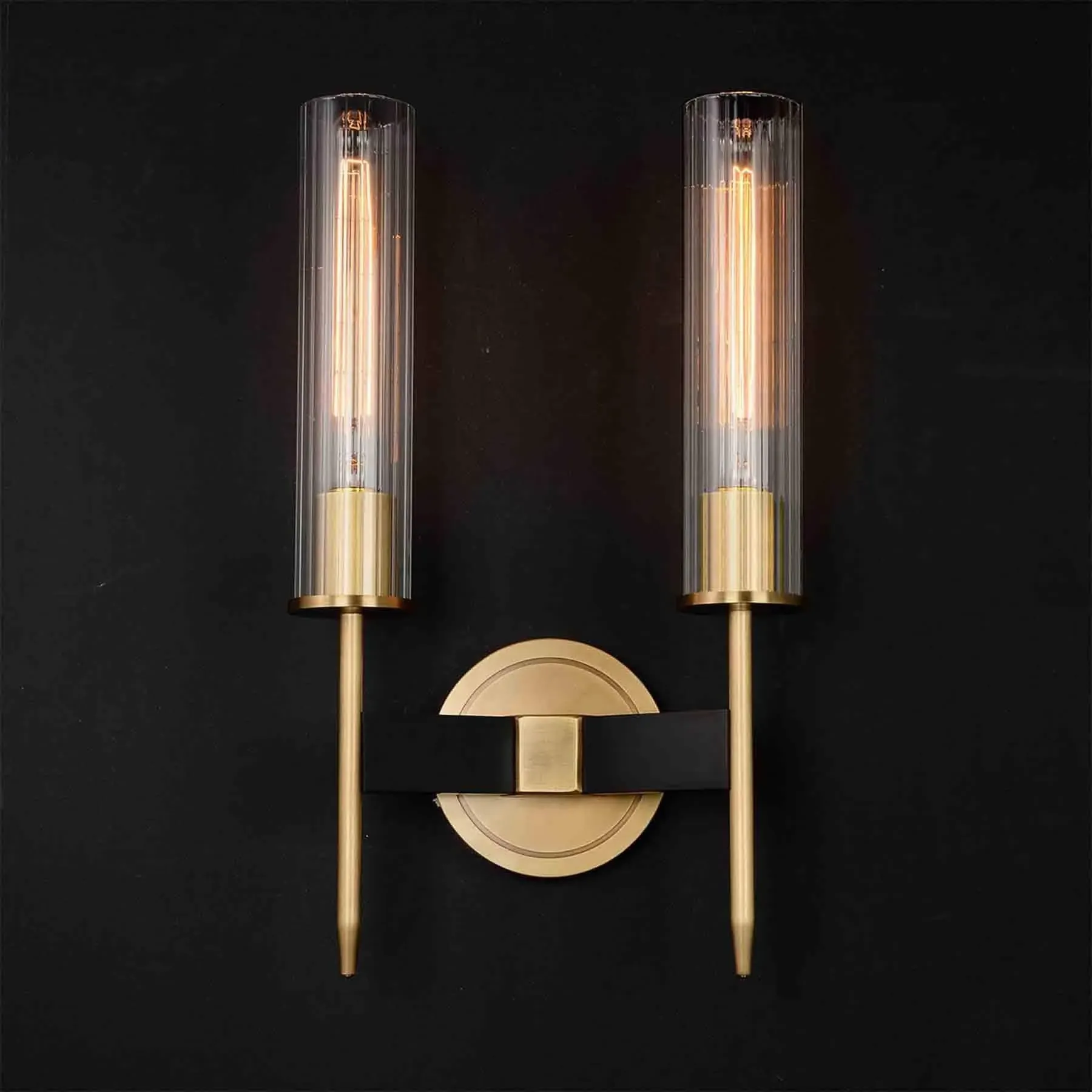 Double Sconce Wall Light - Brass image