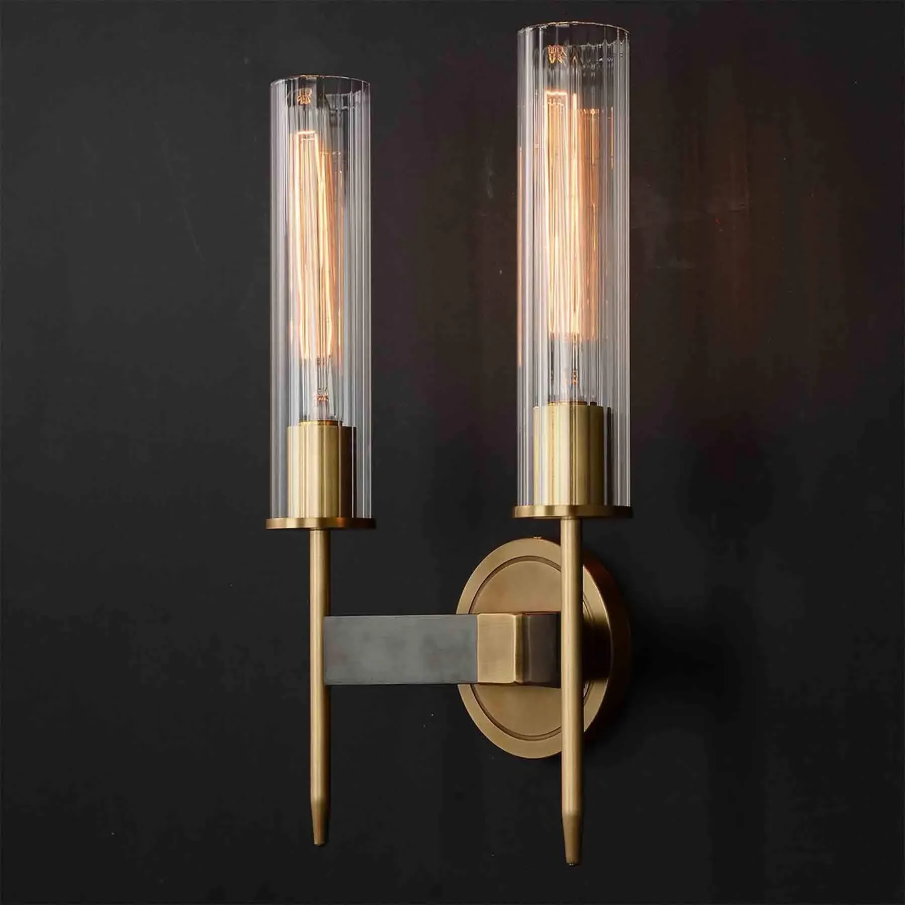 Double Sconce Wall Light - Bronze, Brass