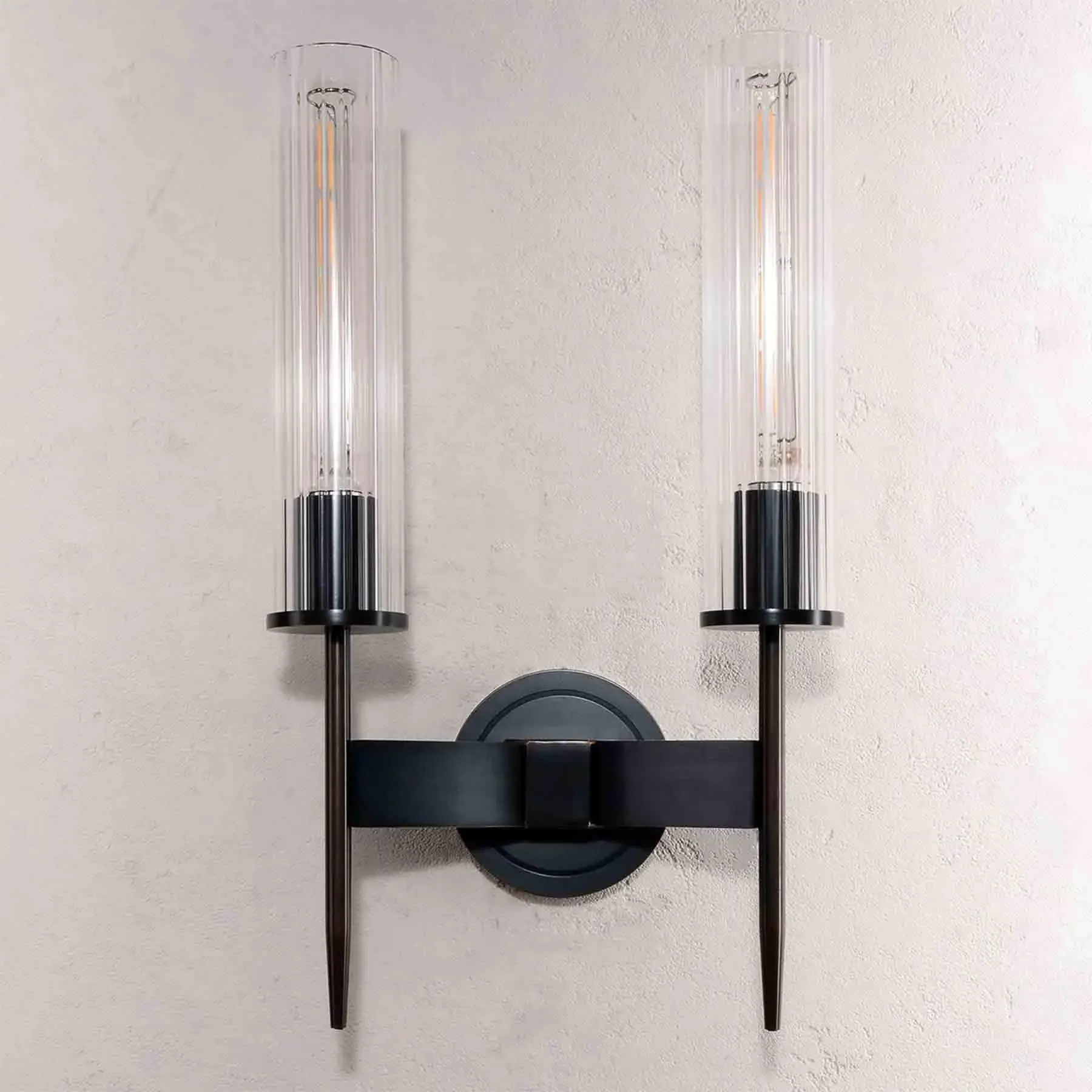 Double Sconce Wall Light - Bronze, Brass