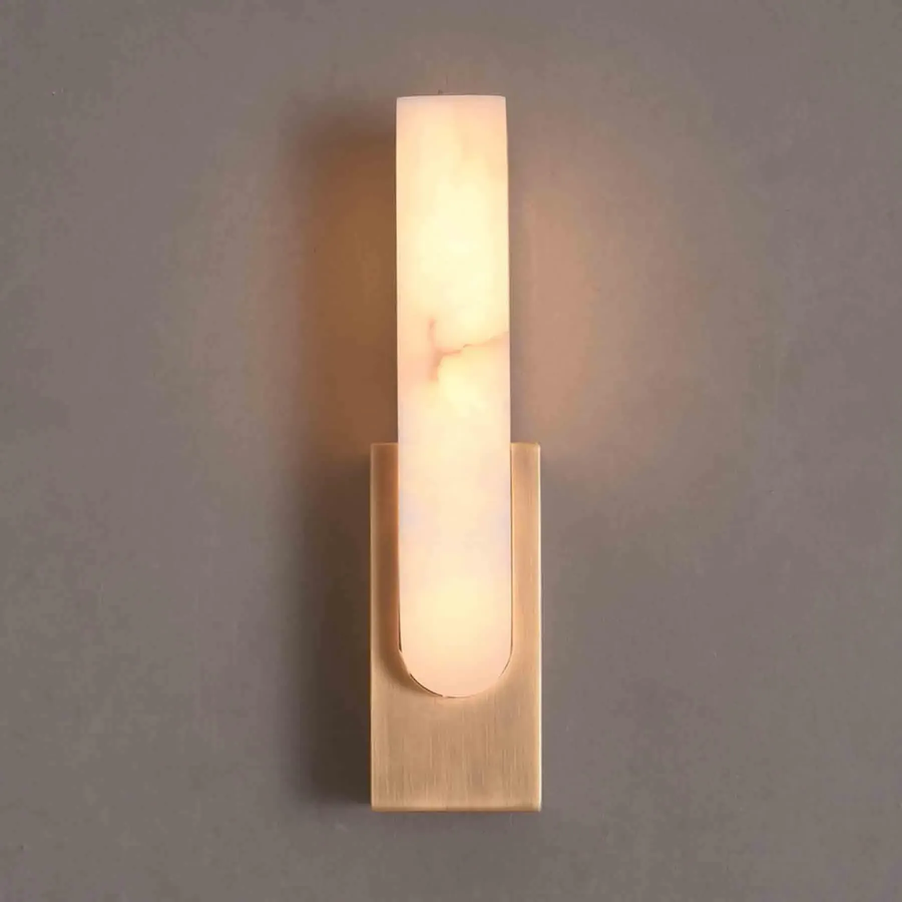 Nimbus Wall Light with Alabaster Shade - Brass