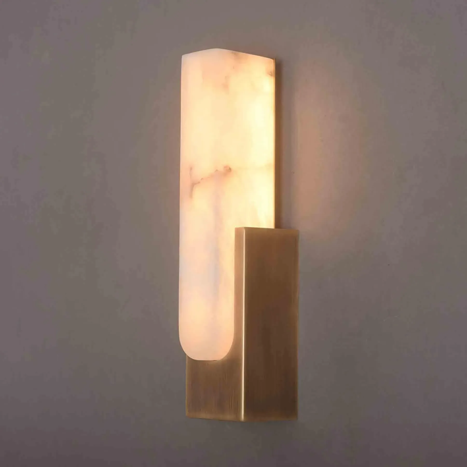 Nimbus Wall Light with Alabaster Shade - Brass