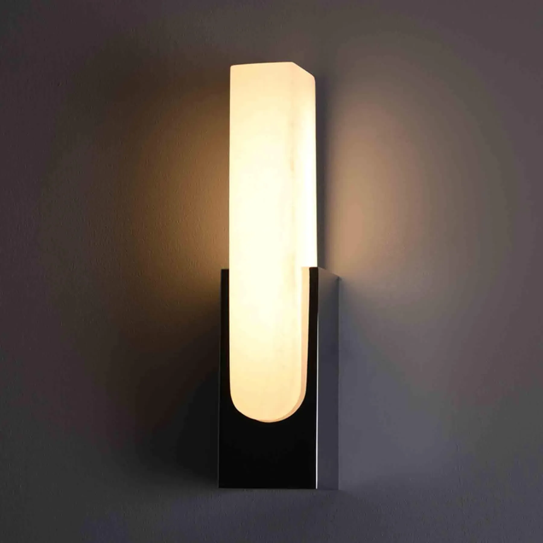 Nimbus Wall Light with Alabaster Shade - Bronze