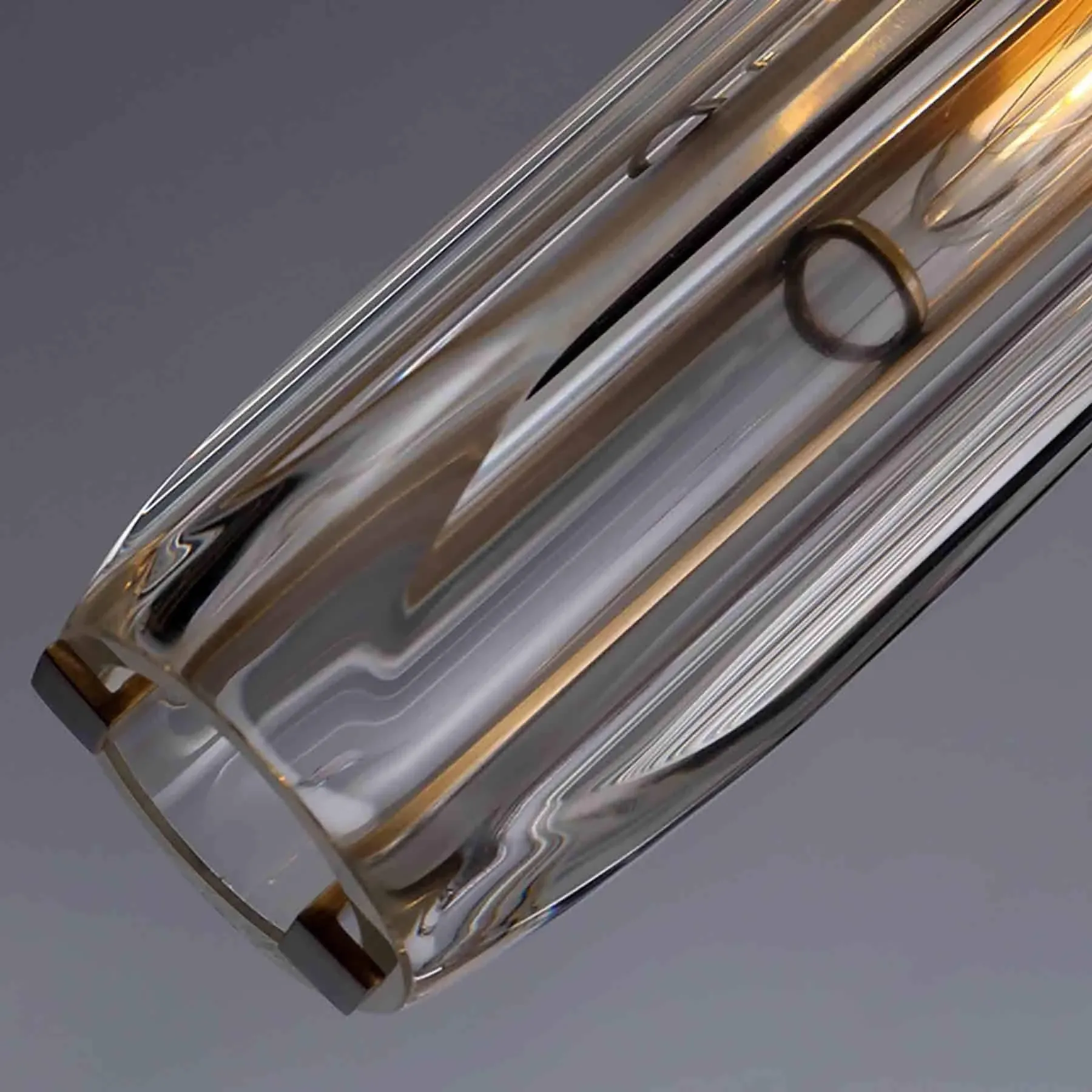 Single Pendant Light - Brass, Polygonal Glass