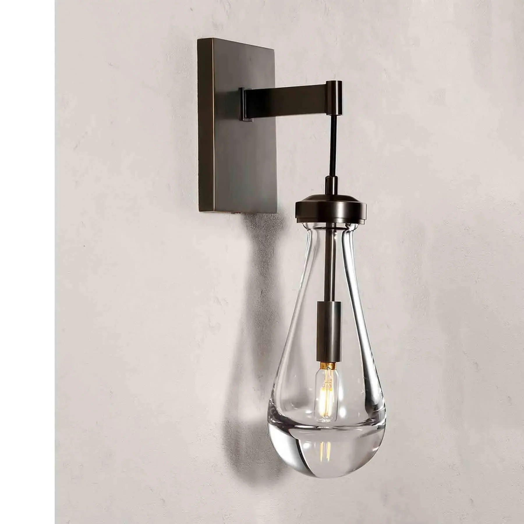 Waterdrop Wall Light with Glass Shade - Bronze image