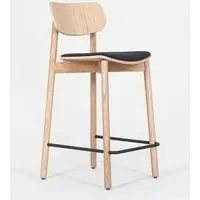 Counter Stool with Upholstery - Black, Oak