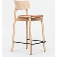 Counter Stool with Upholstery - Cognac, Leather