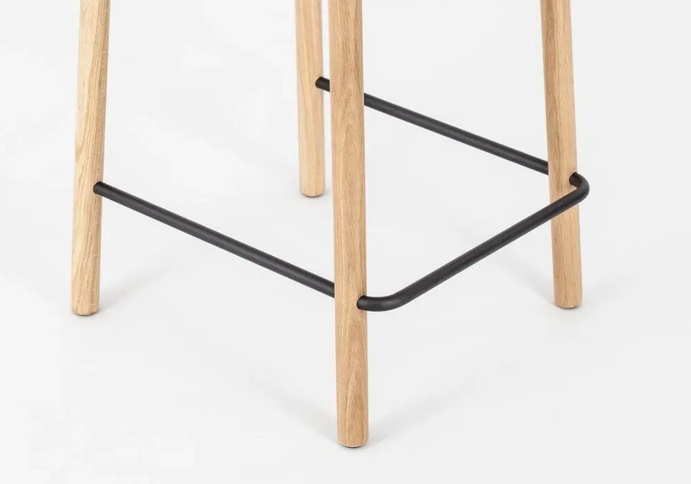 Counter Stool with Upholstery - Grey, Oak