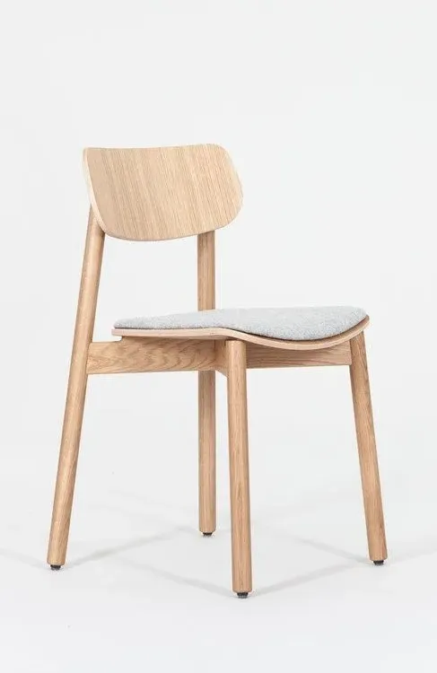 Dining Chair Upholstered - Grey, Oak