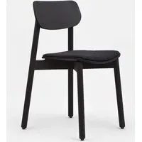 Otis Dining Chair with Upholstery - Jet Black, Black Stained Ash