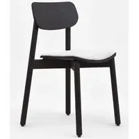 Otis Dining Chair with Upholstery - Silver Grey, Black Stained Ash
