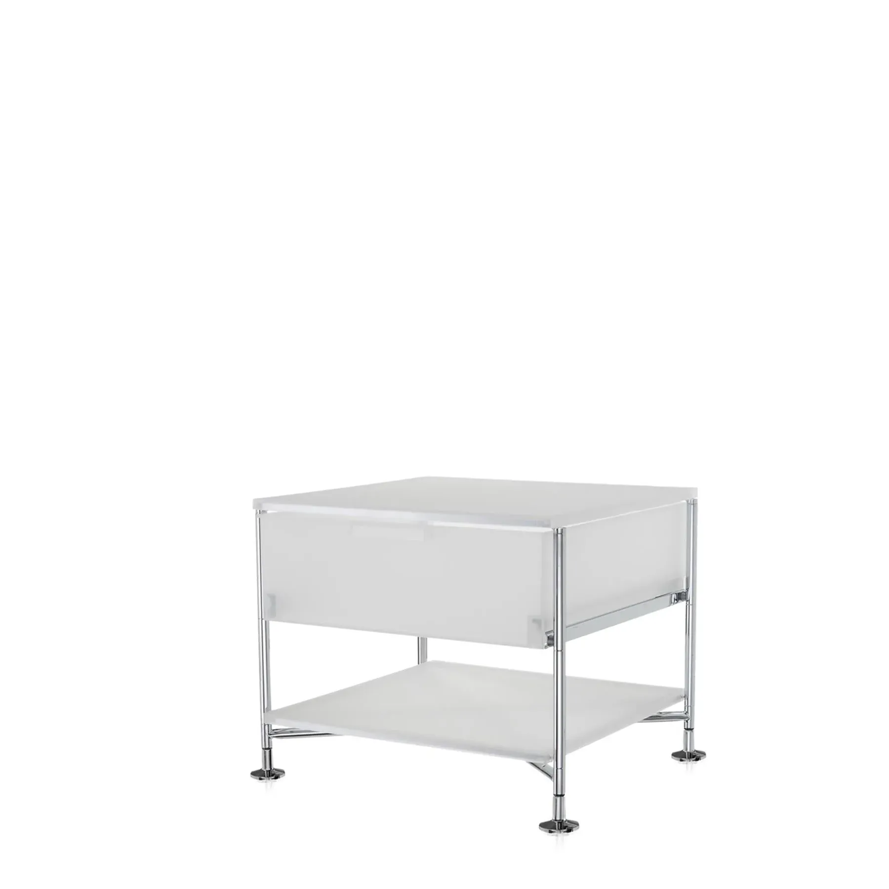 1-Drawer Storage Unit with Feet - White image