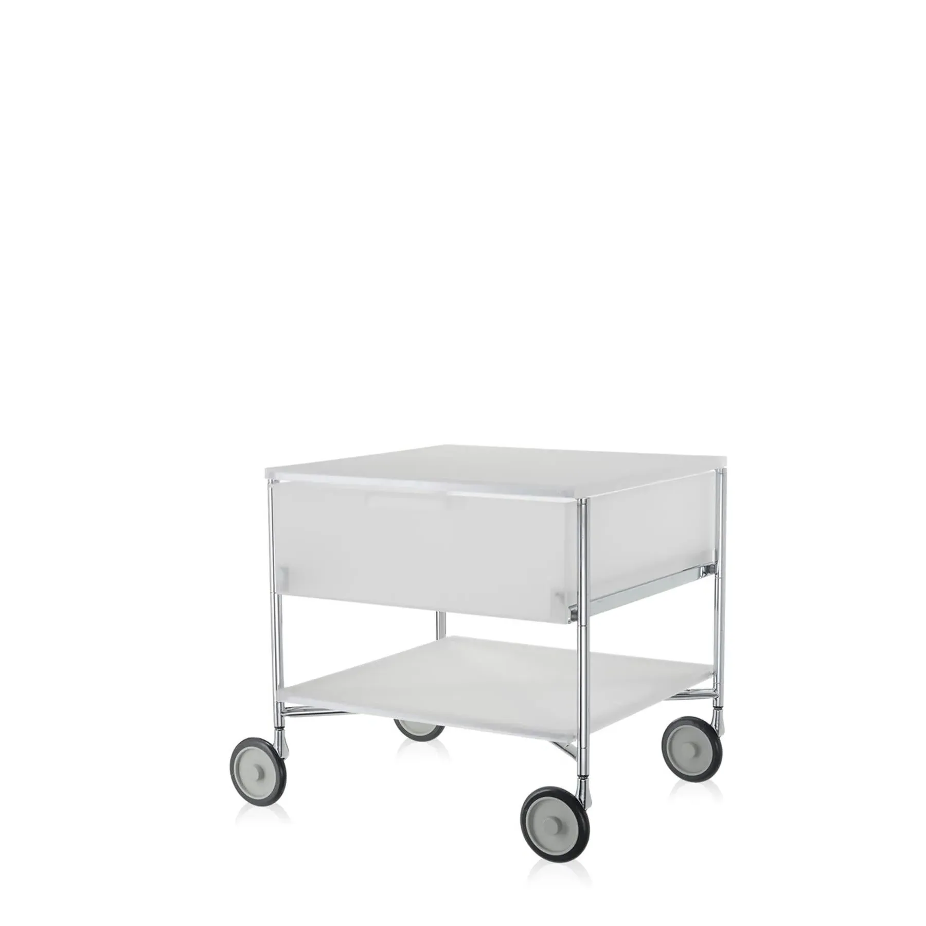 1-Drawer Storage Unit with Wheels - White