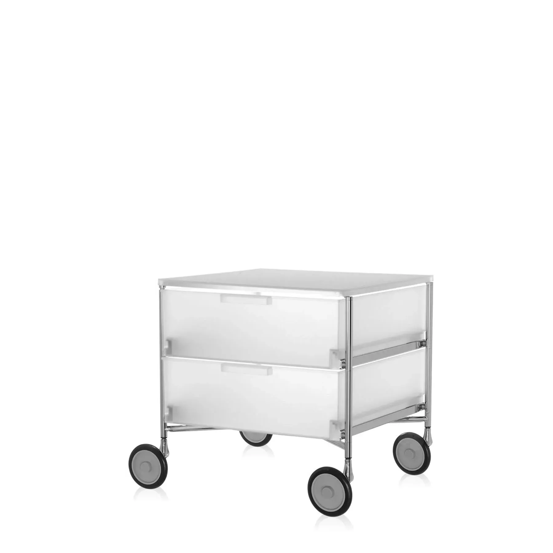 2-Drawer Storage Unit with Wheels - White