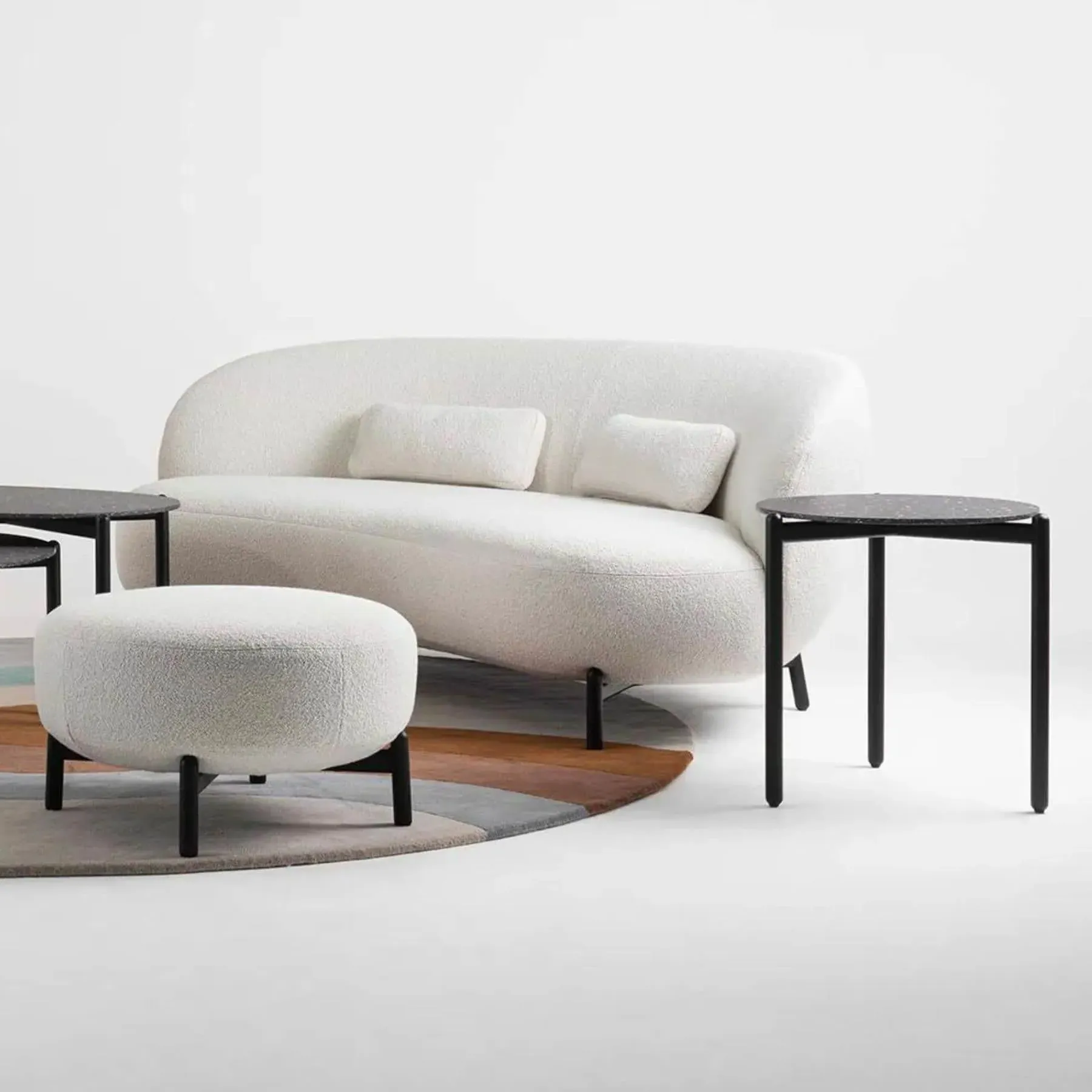 2-Seater Sofa with Metal Frame - Brown