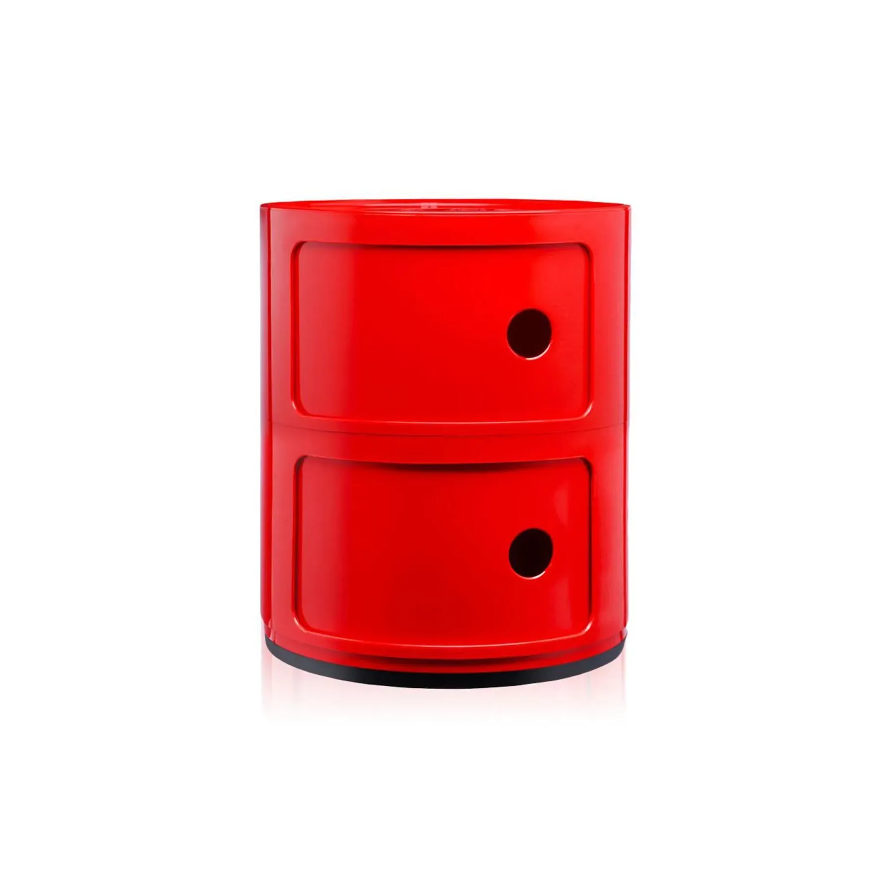 2-Tier Round Storage Cabinet - Red, ABS Plastic image