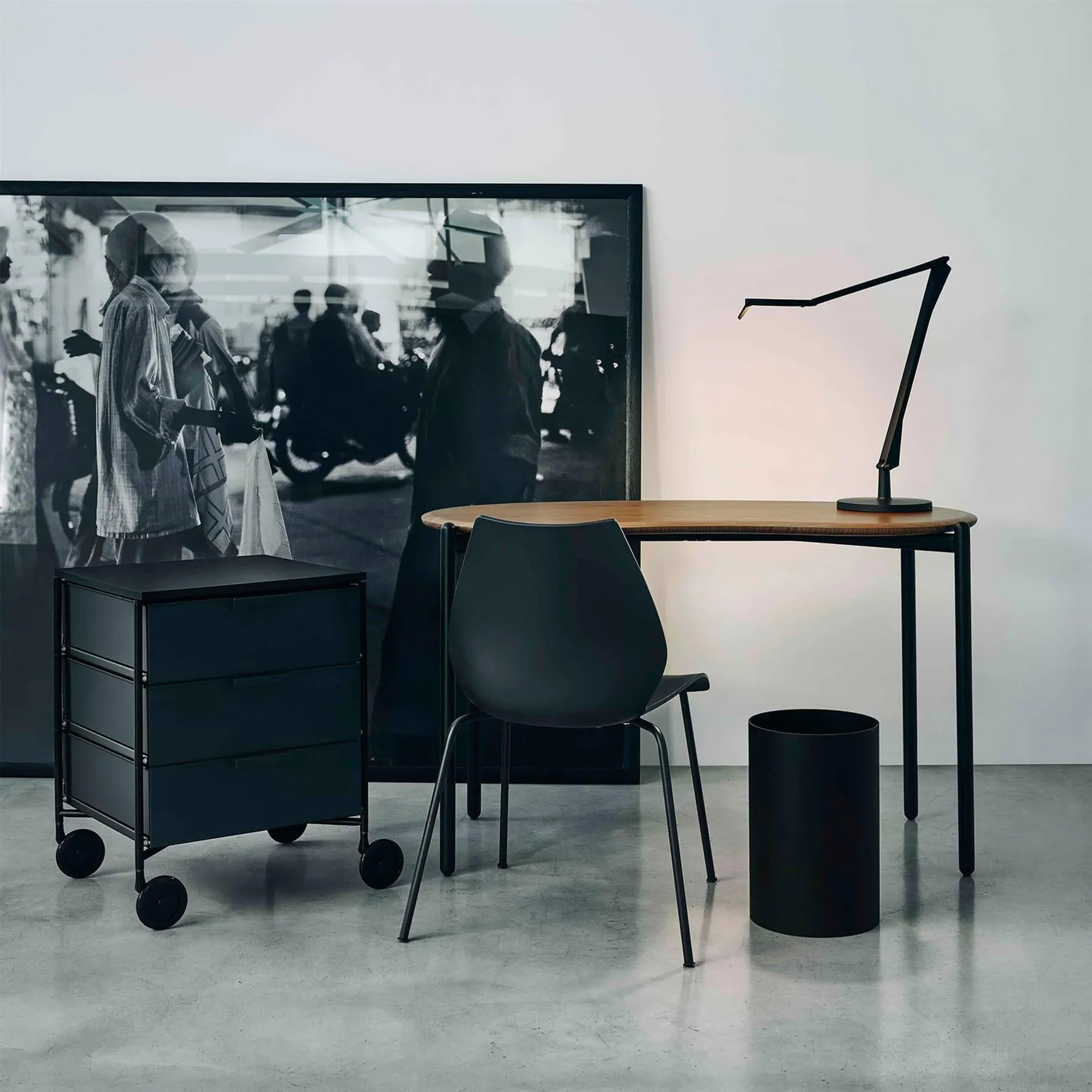 3-Drawer Storage Unit on Wheels - Black, Plastic