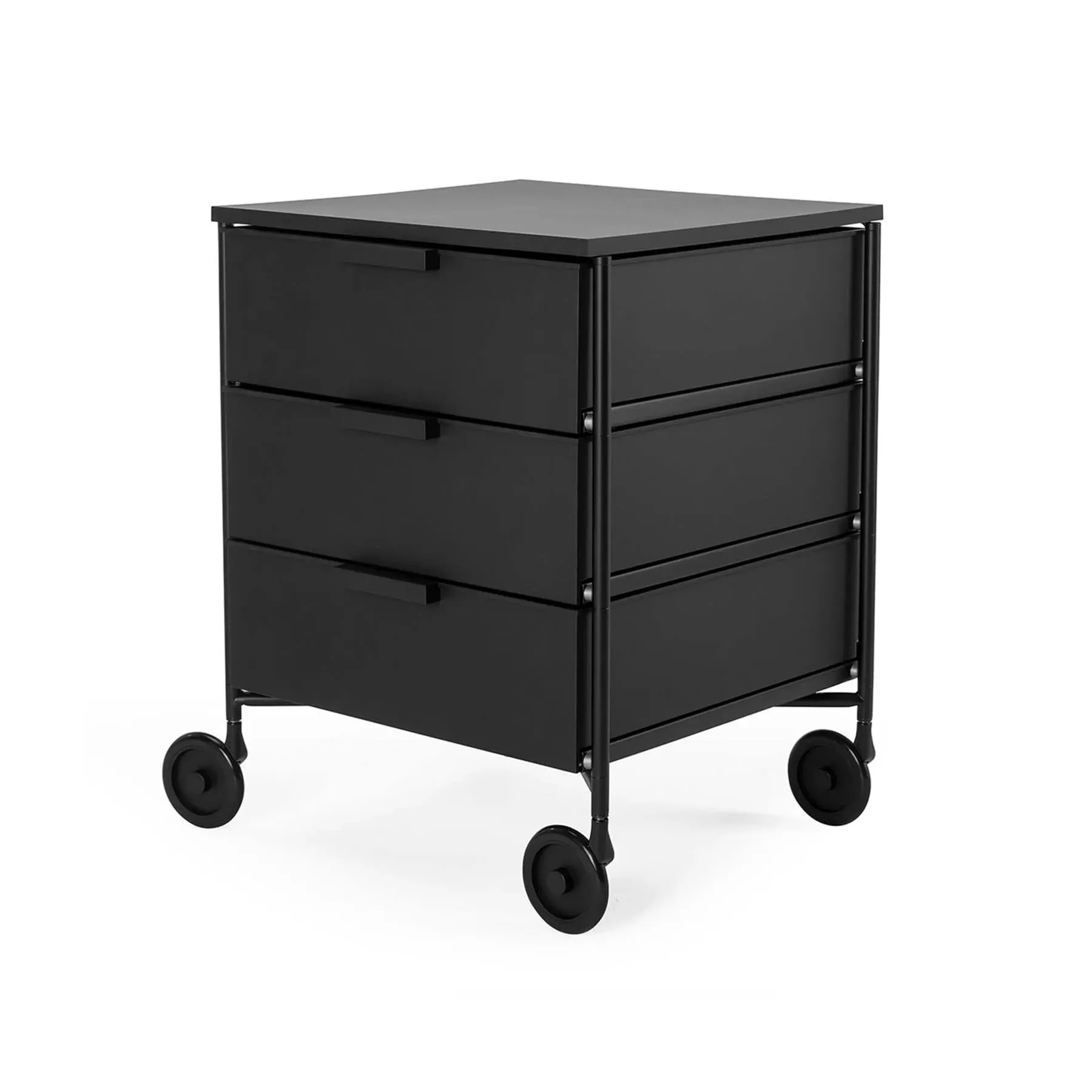 3-Drawer Storage Unit on Wheels - Black, Plastic image