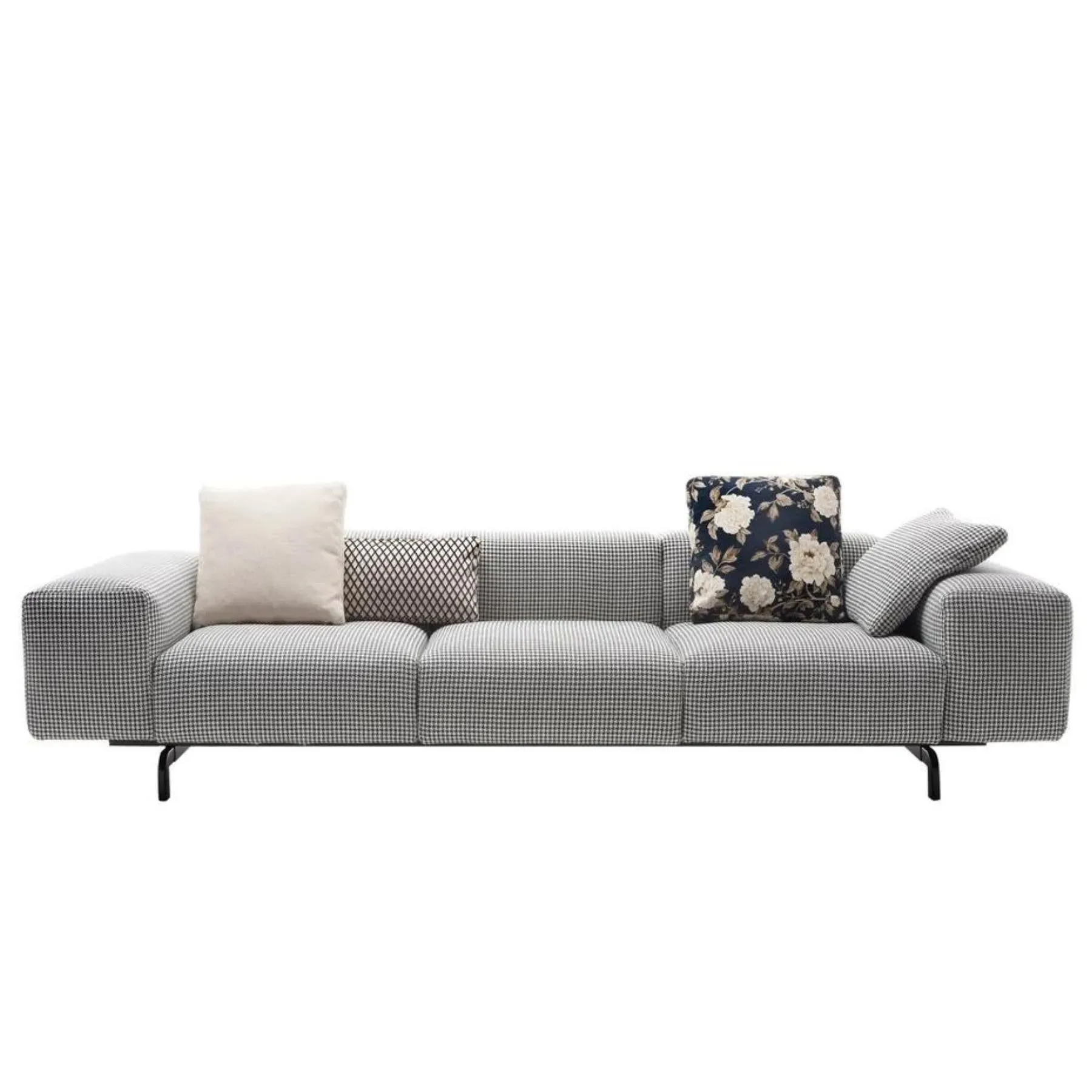 3-Seater Modular Sofa - Pied De Poule Pattern image