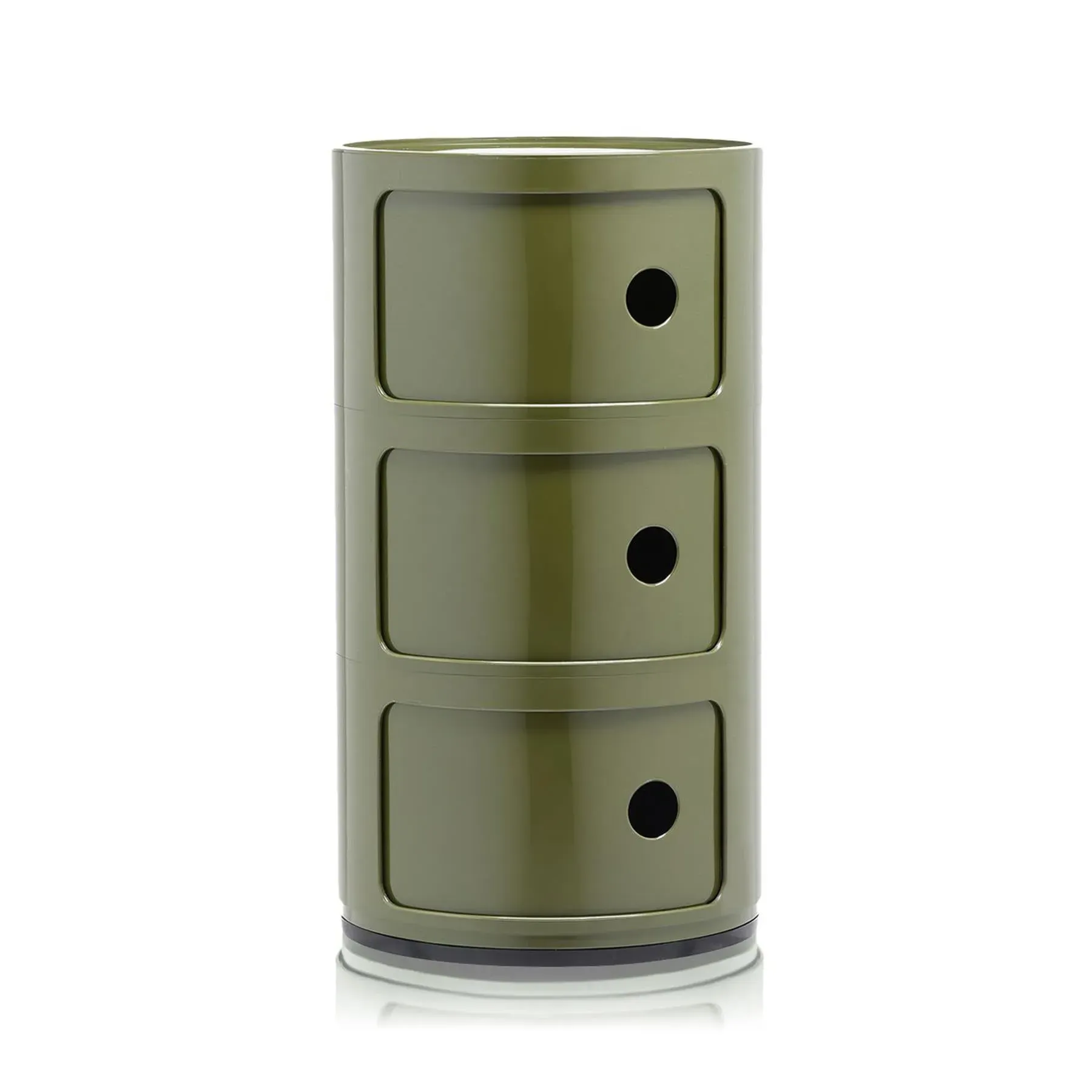3-Tier Round Storage Cabinet - Green, Plastic