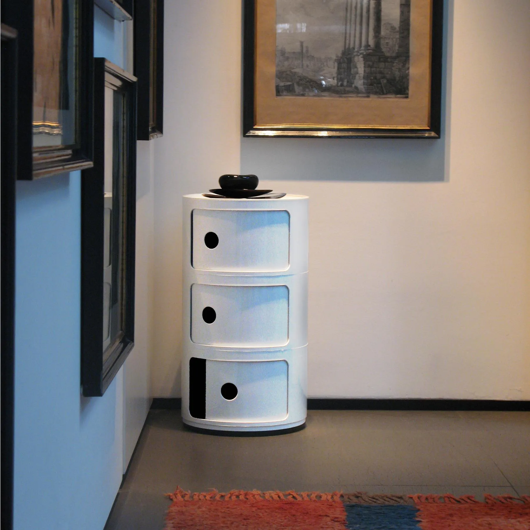 4-Tier Round Storage Cabinet - Violet, ABS Plastic