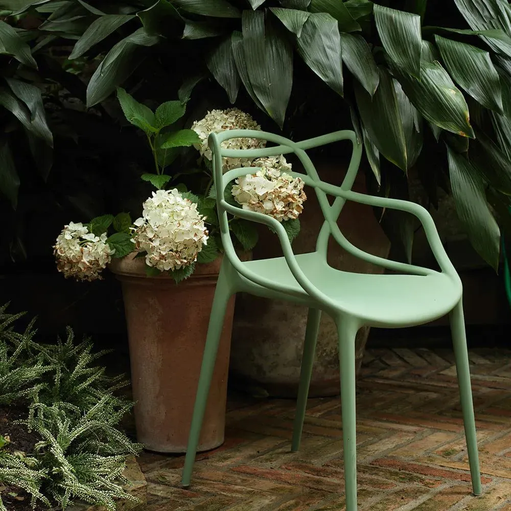 6-Piece Dining Chair Set - Sage Green, Plastic