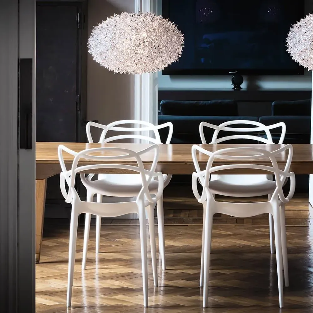 6-Piece Dining Chair Set - White, Plastic