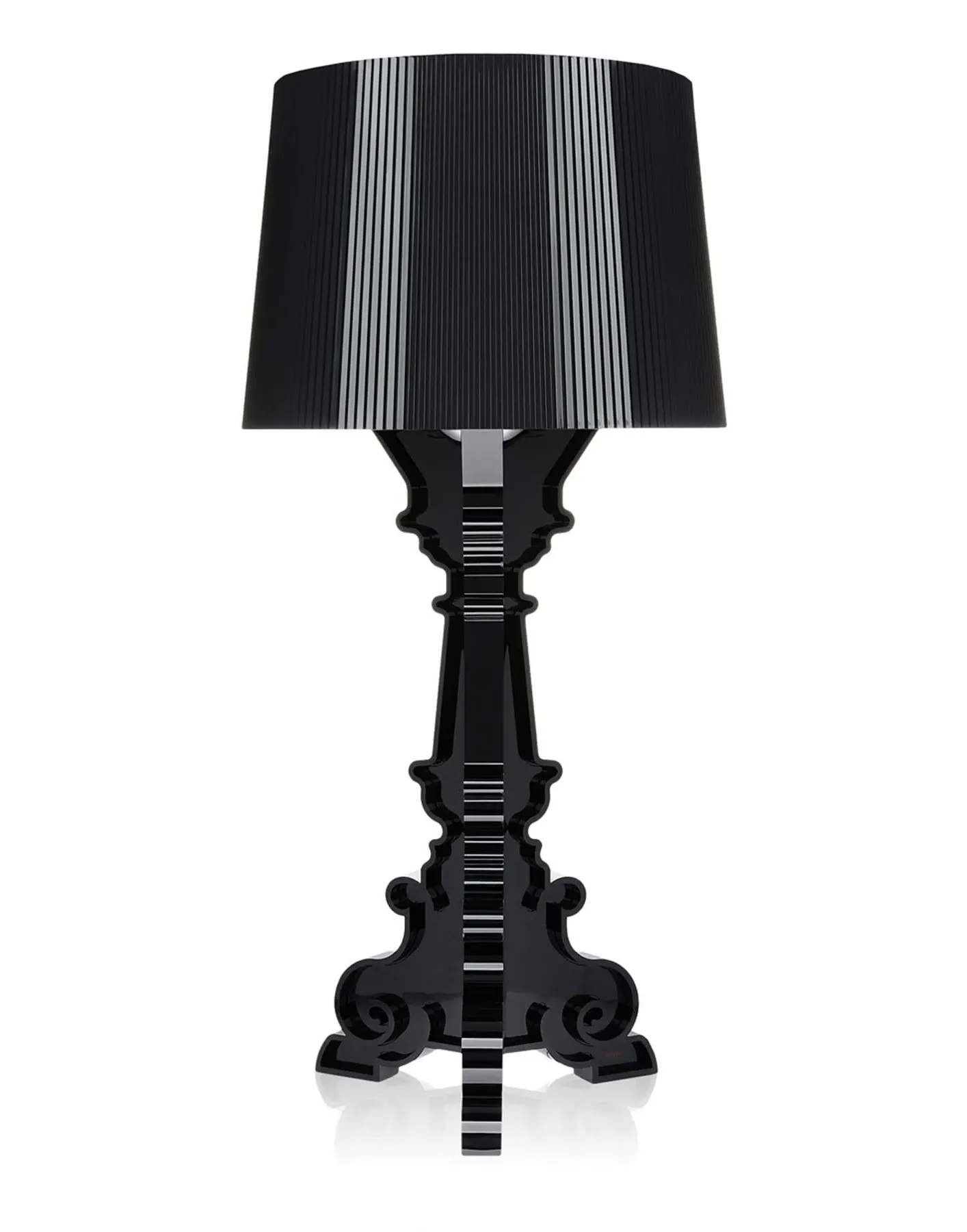 Adjustable Table Lamp with Pleated Shade - Black image