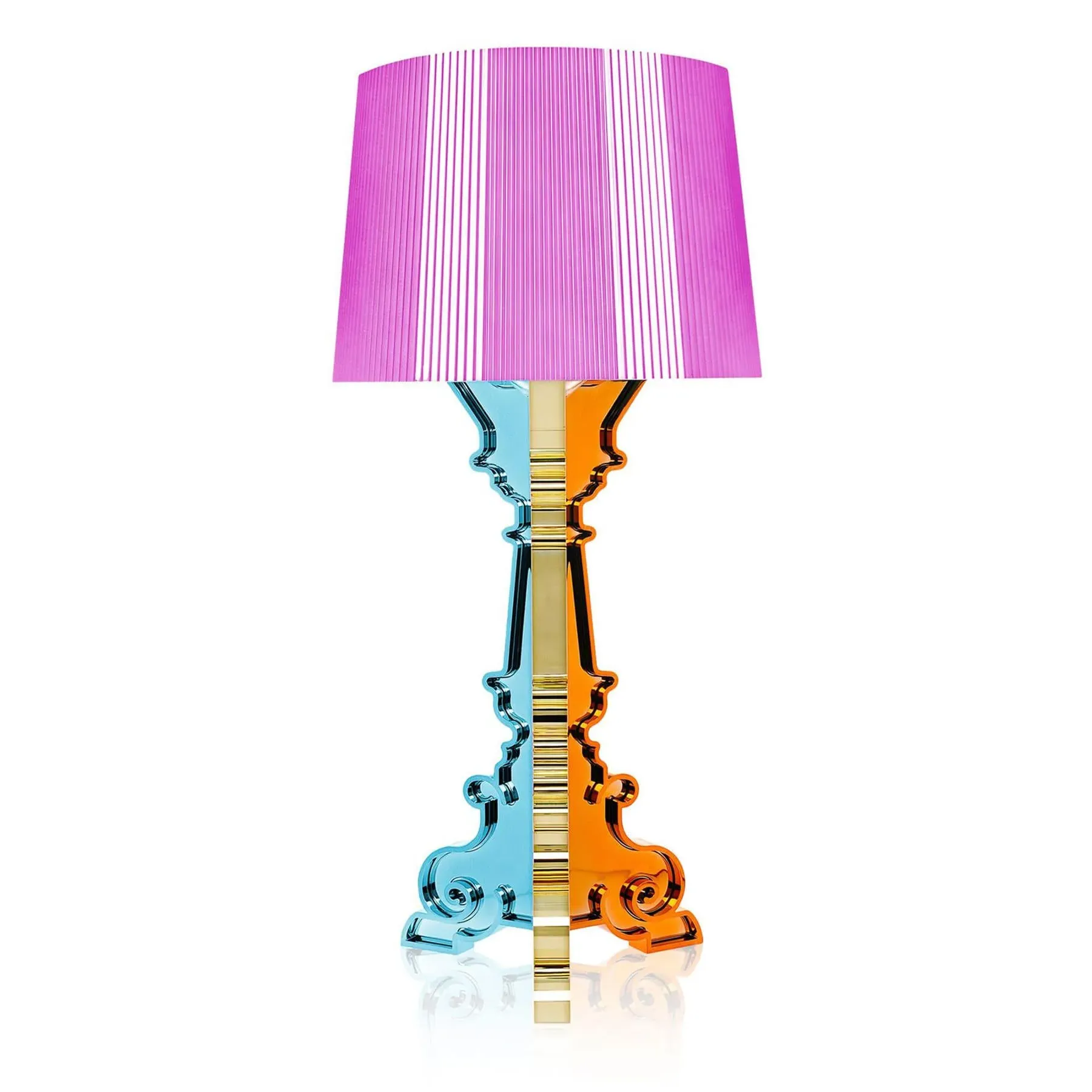 Adjustable Table Lamp with Pleated Shade - Chrome