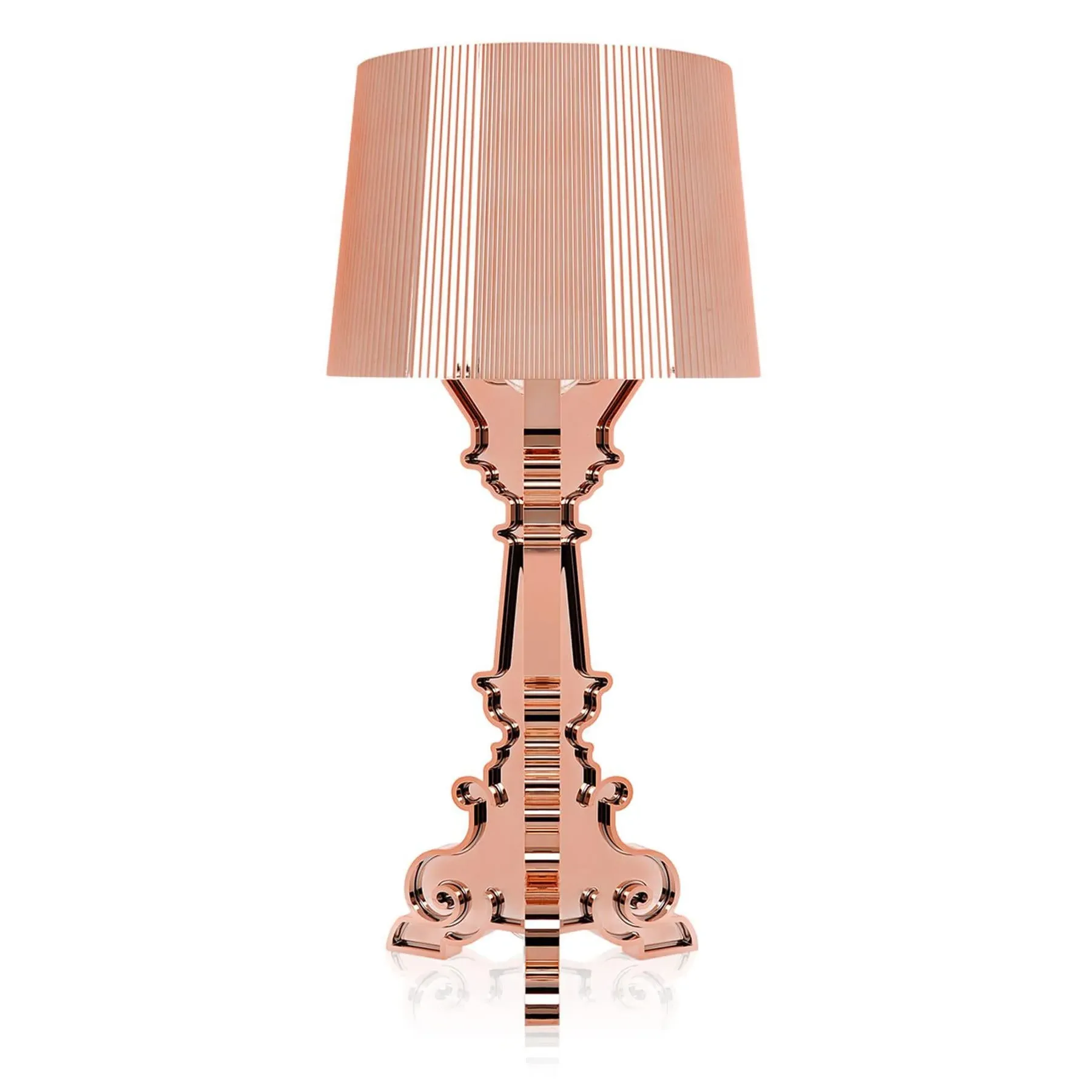 Adjustable Table Lamp with Pleated Shade - Copper