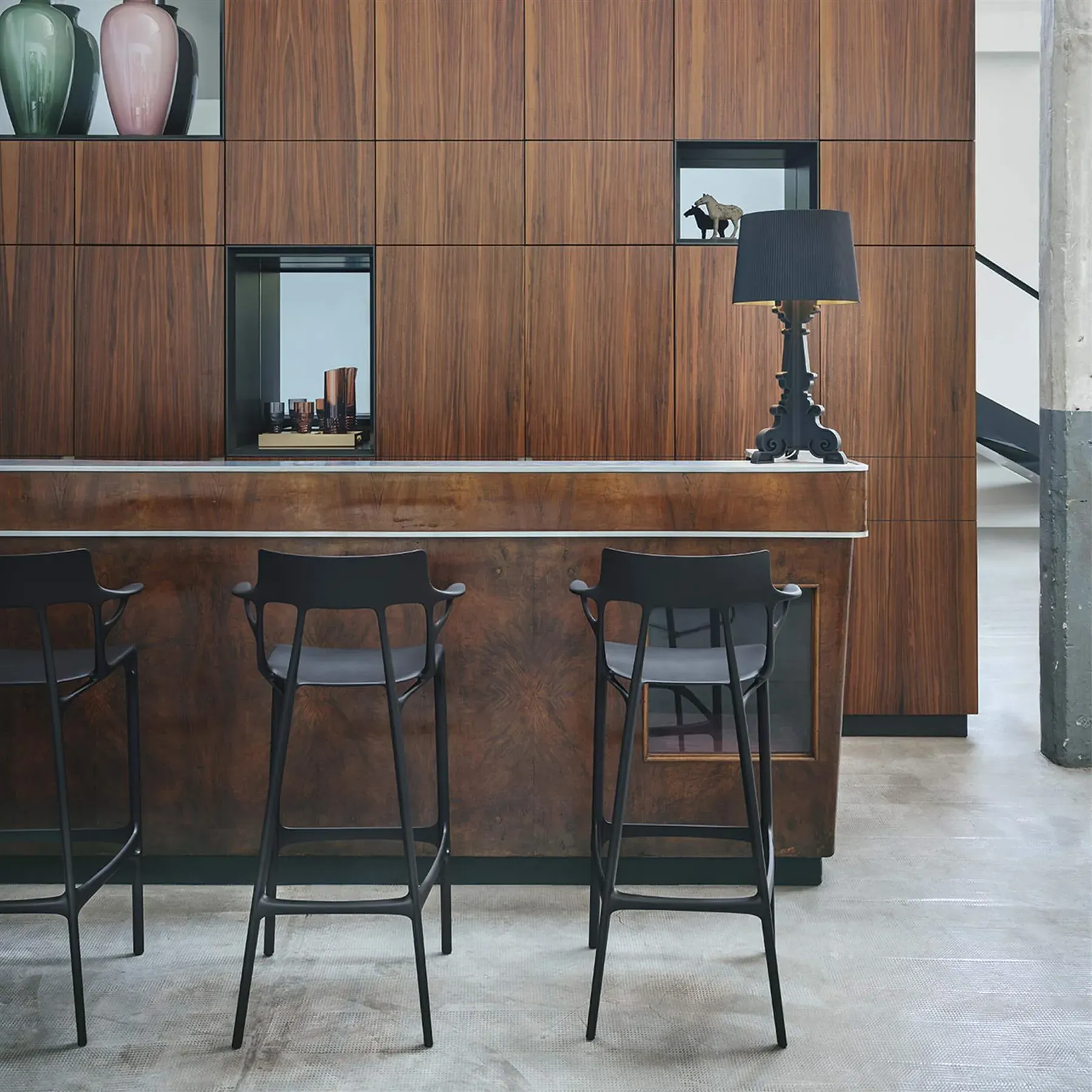 A.I. Breakfast Bar Stool 65cm - Grey, Recycled Thermoplastic