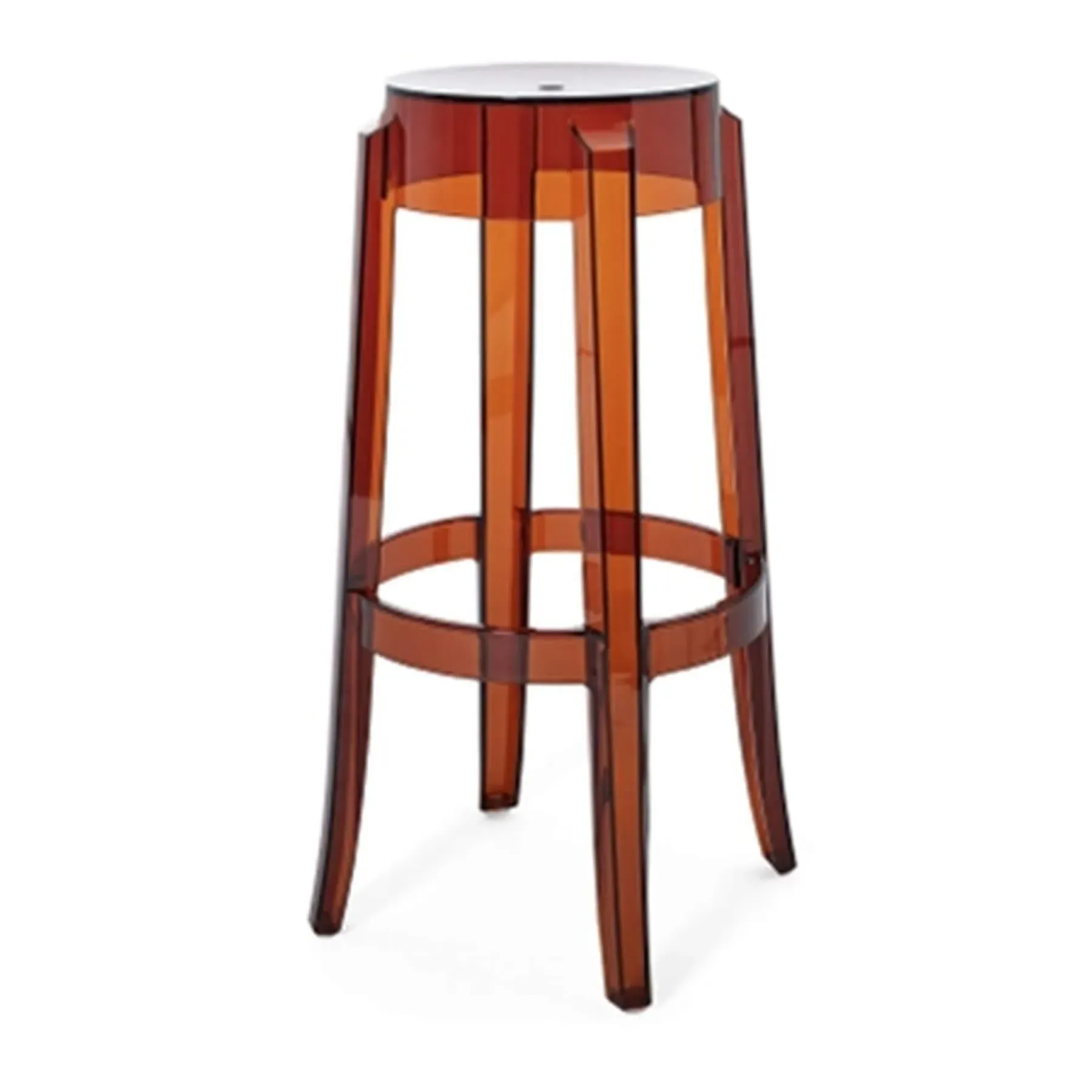 Bar Height Ghost Stool - Amber, Polycarbonate image