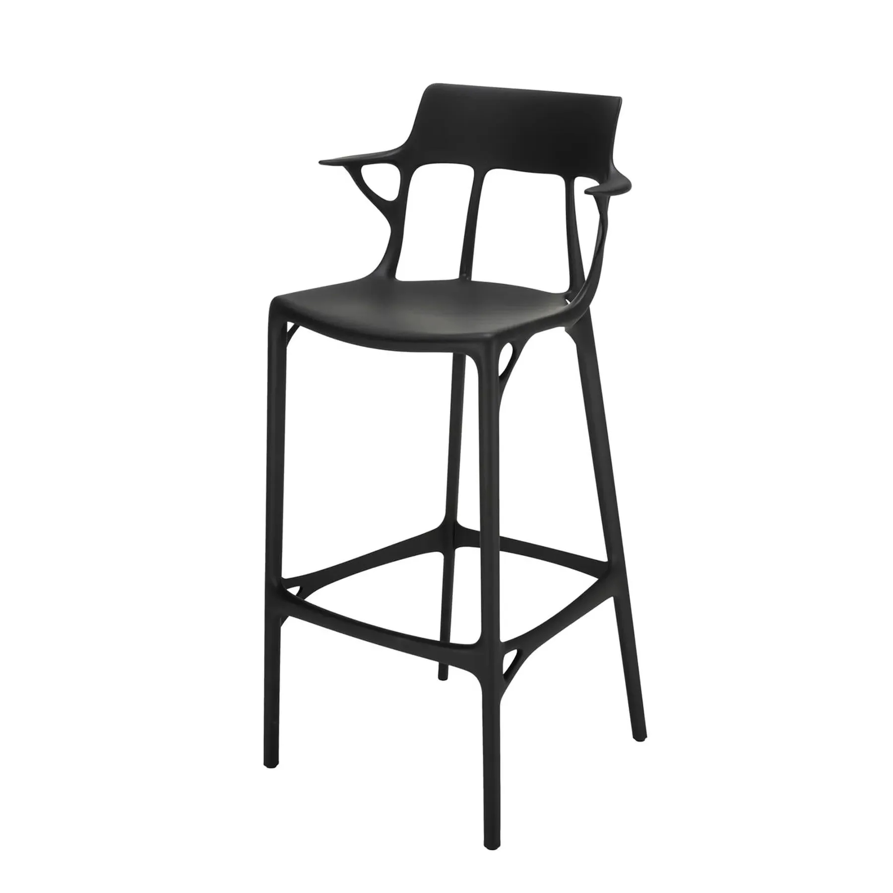 Bar Stool with AI Design - Black, Recycled Plastic image