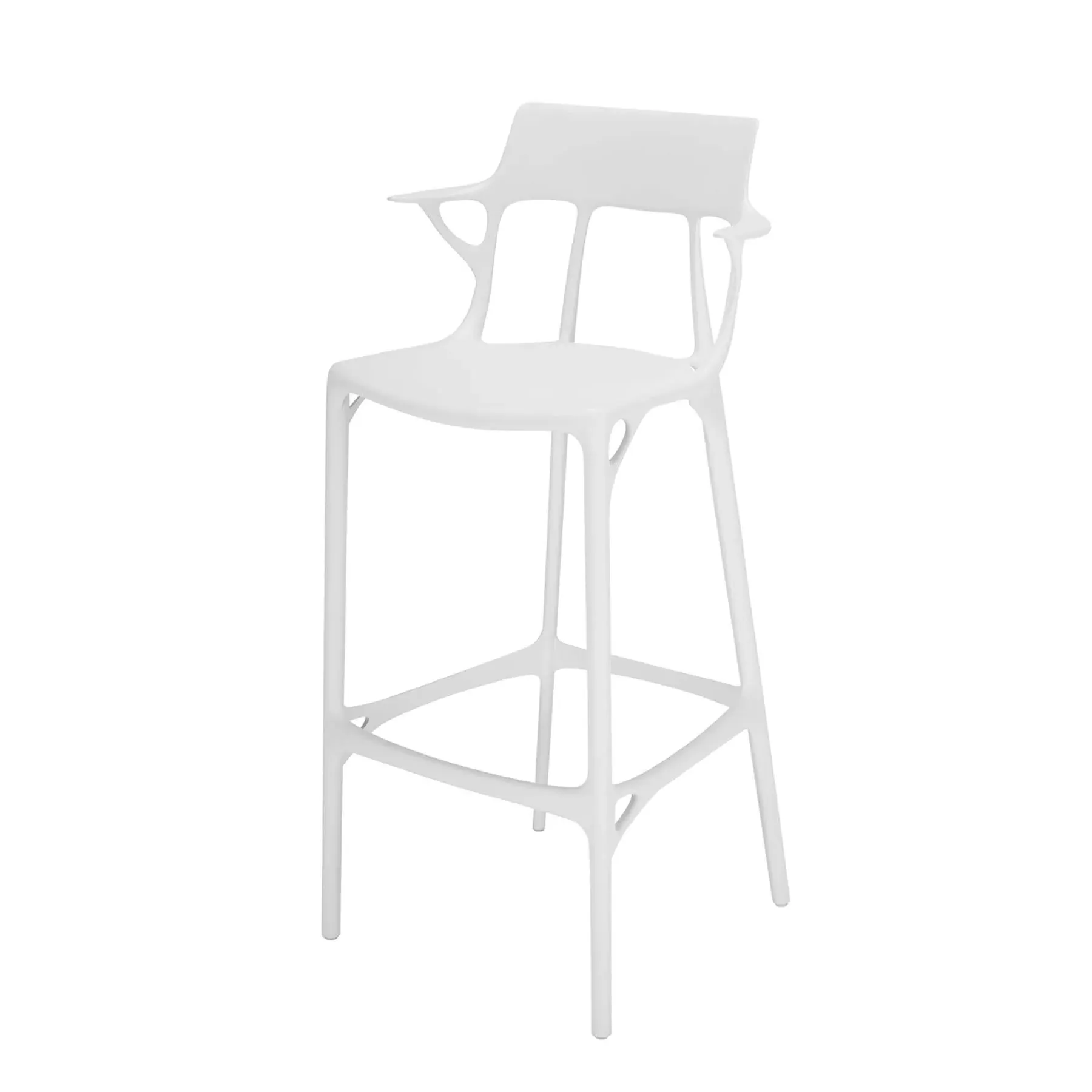 Bar Stool with AI Design - White, Recycled Plastic