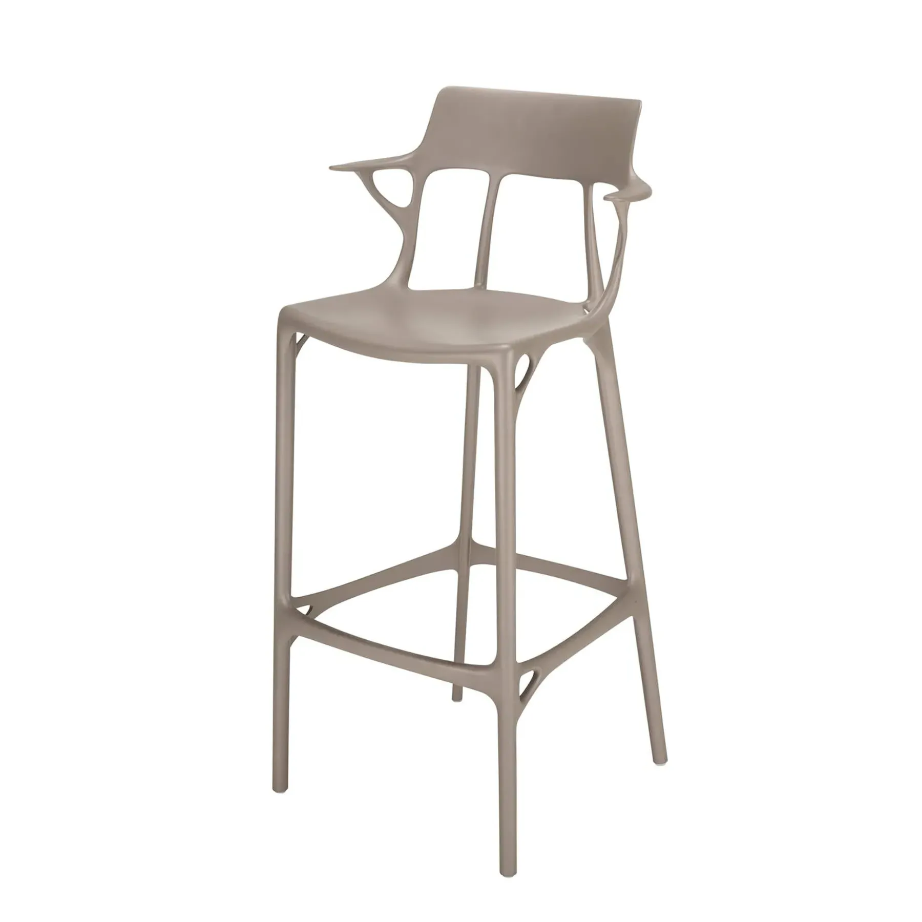 Counter Stool with AI Design - White, Recycled Plastic