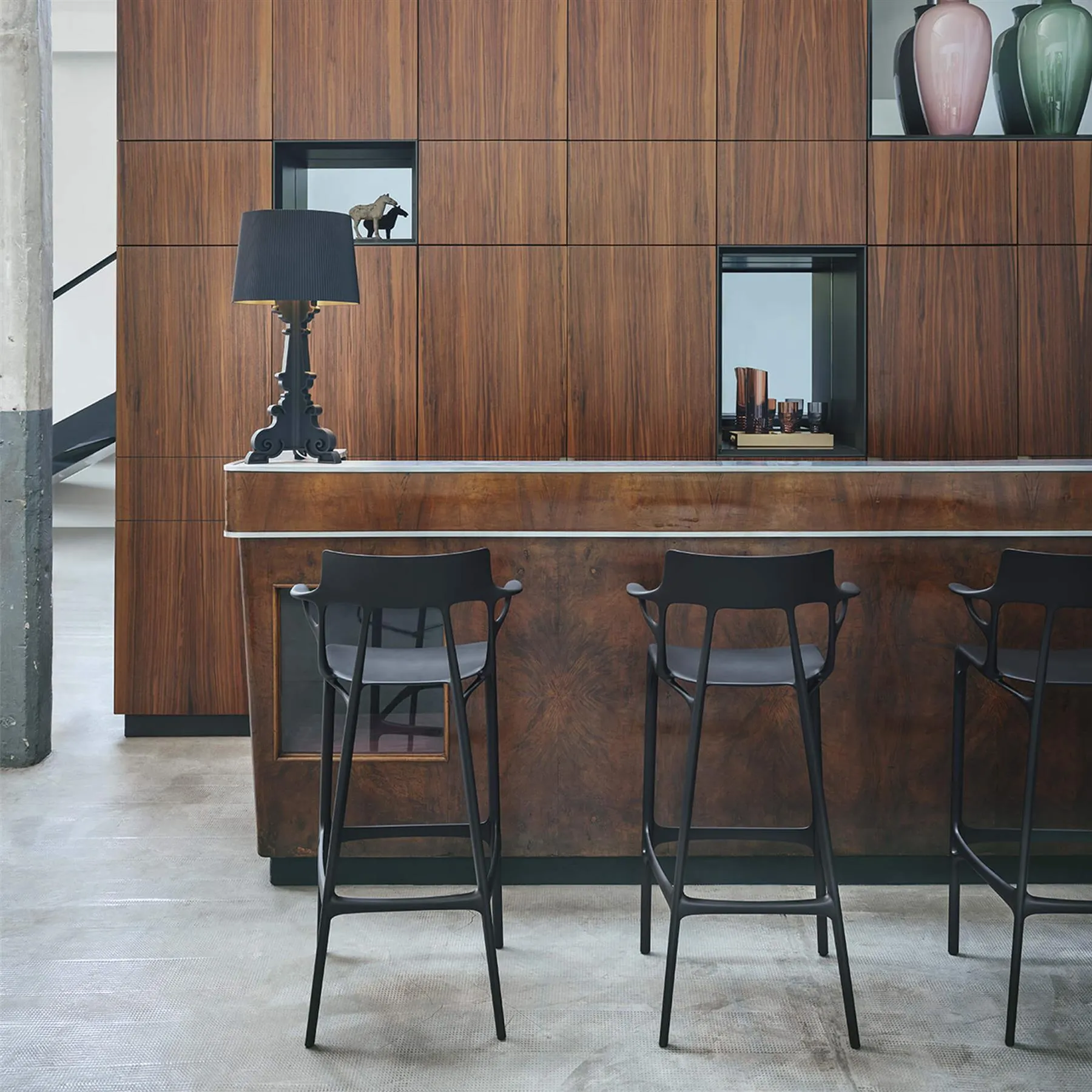 Counter Stool with AI Design - White, Recycled Plastic