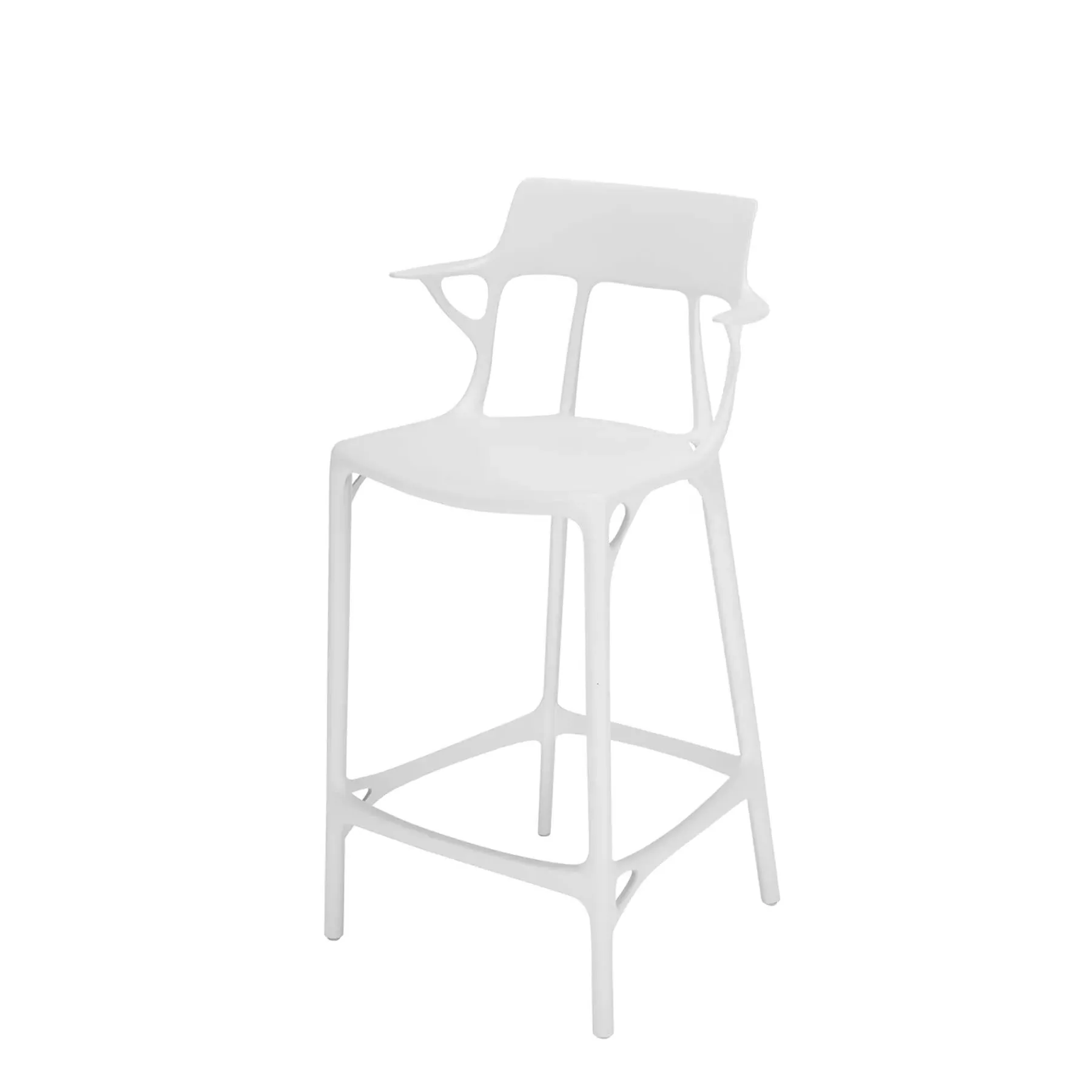 Counter Stool with AI Design - White, Recycled Plastic