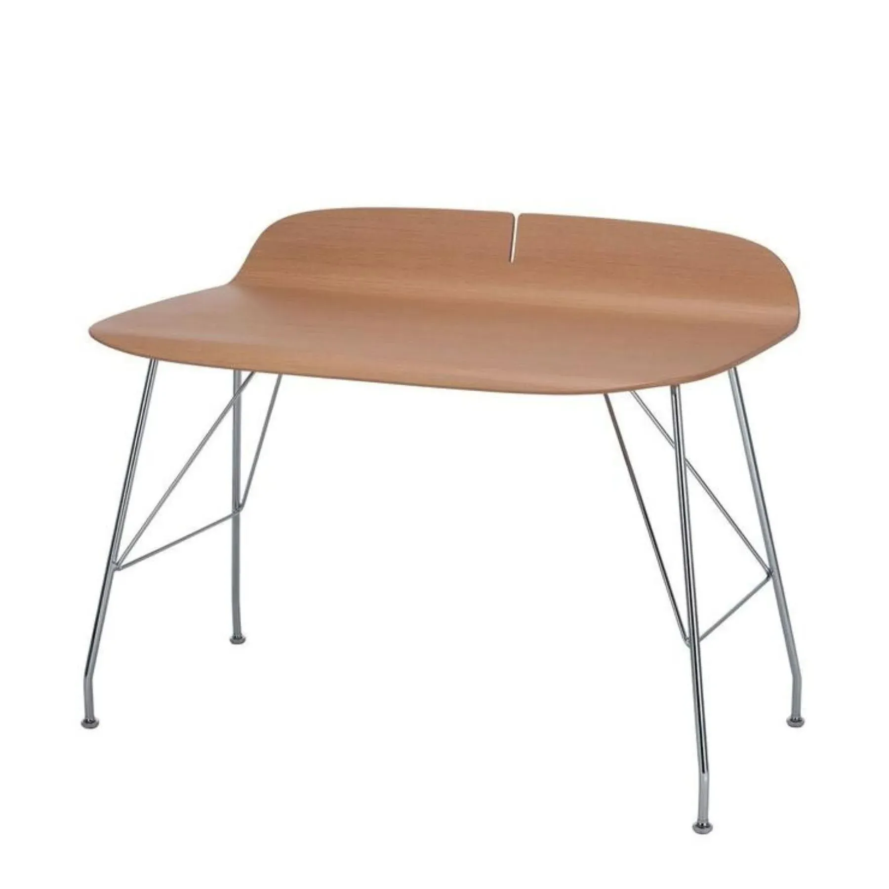 Curved Desk with Cable Management - Black Wood