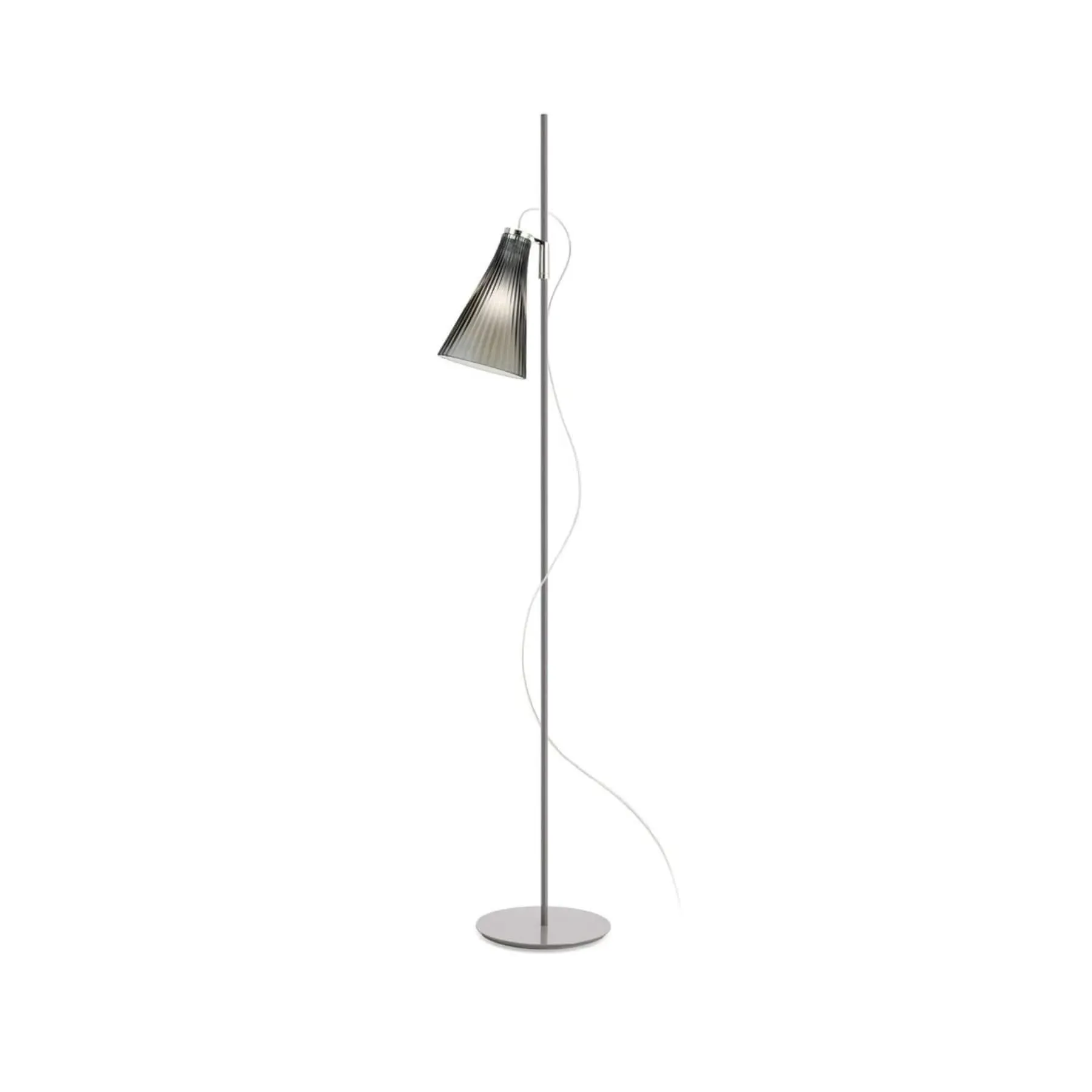 Floor Lamp with Bi-Injected Shade - Grey, Plastic