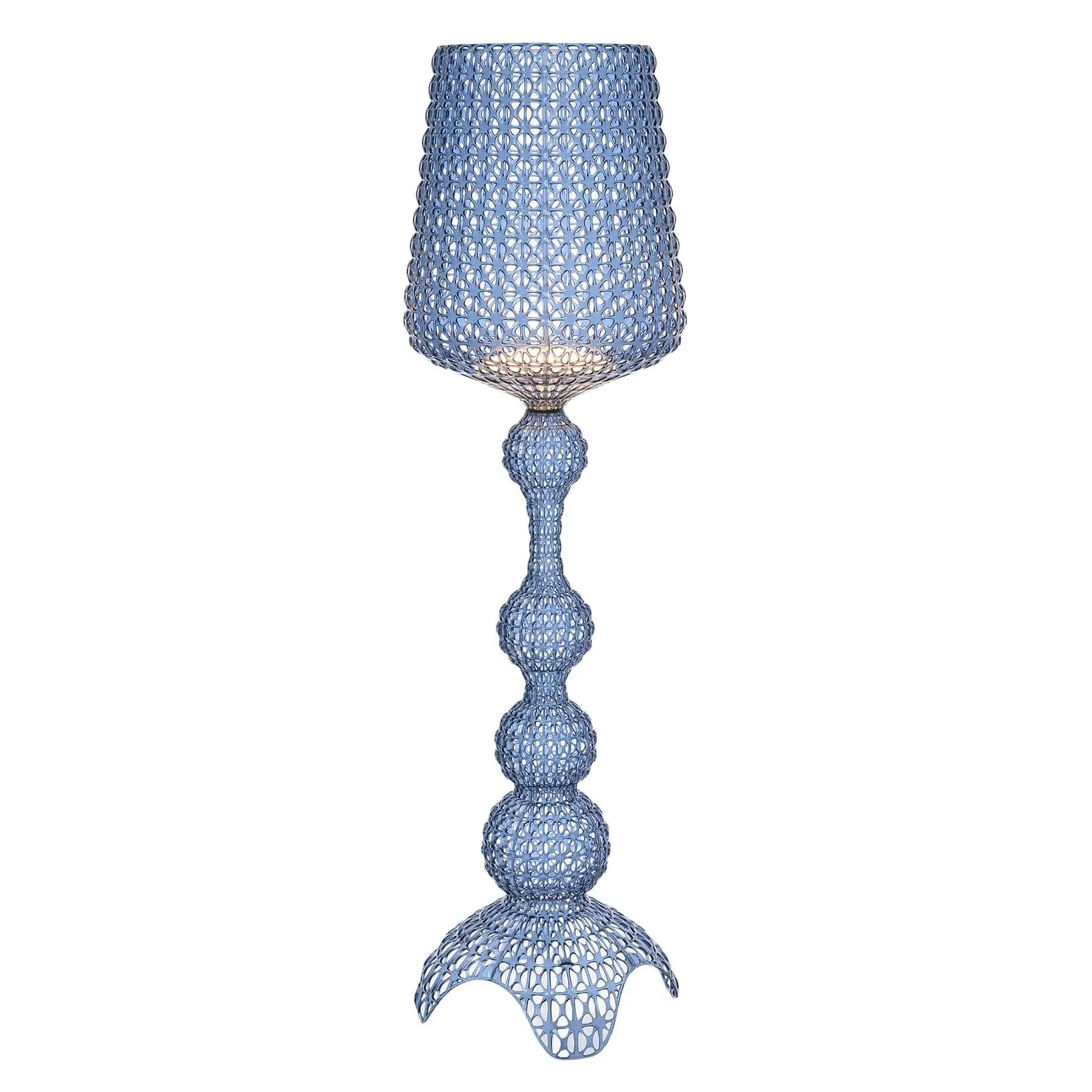 Floor Lamp with Perforated Design - Black