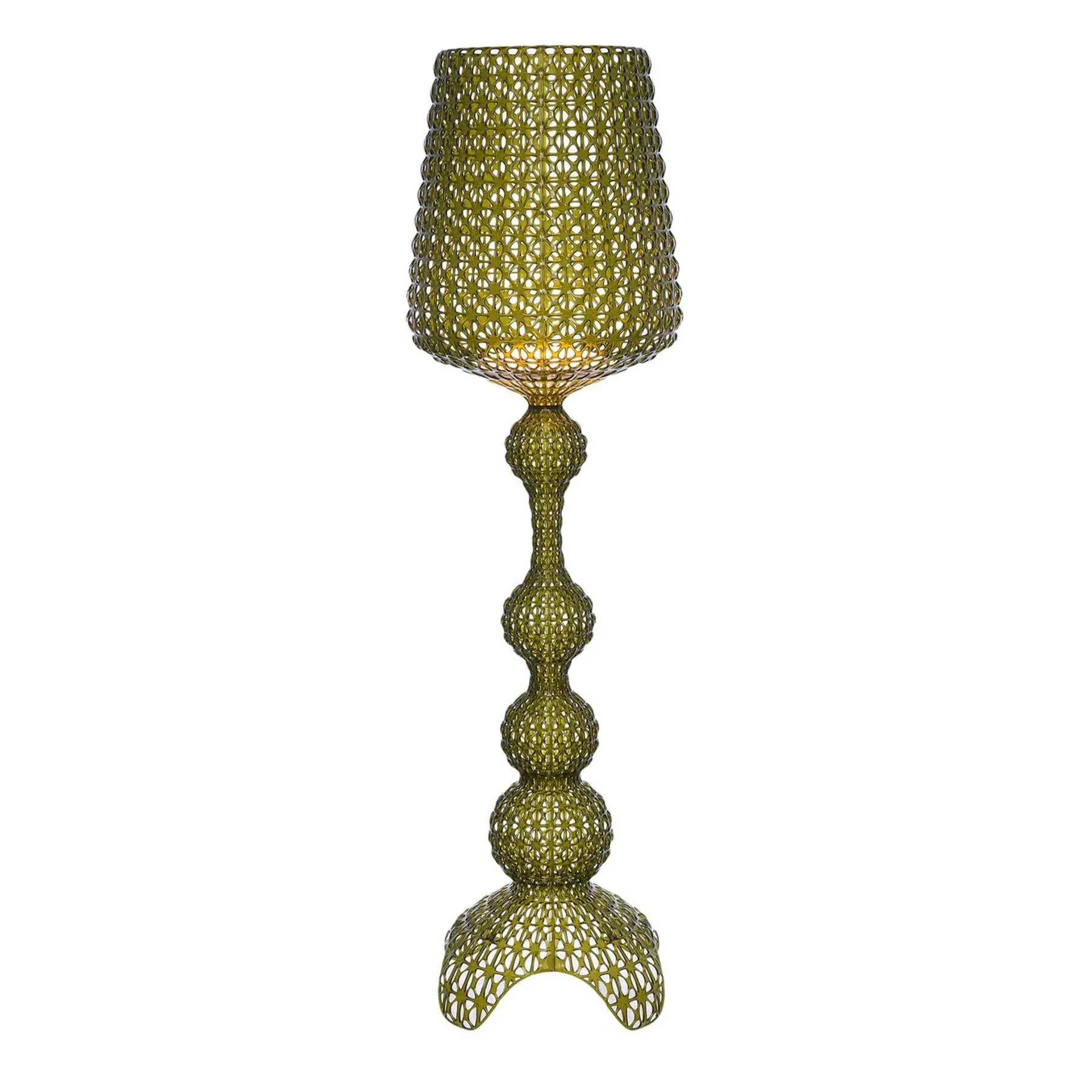 Floor Lamp with Perforated Design - Green