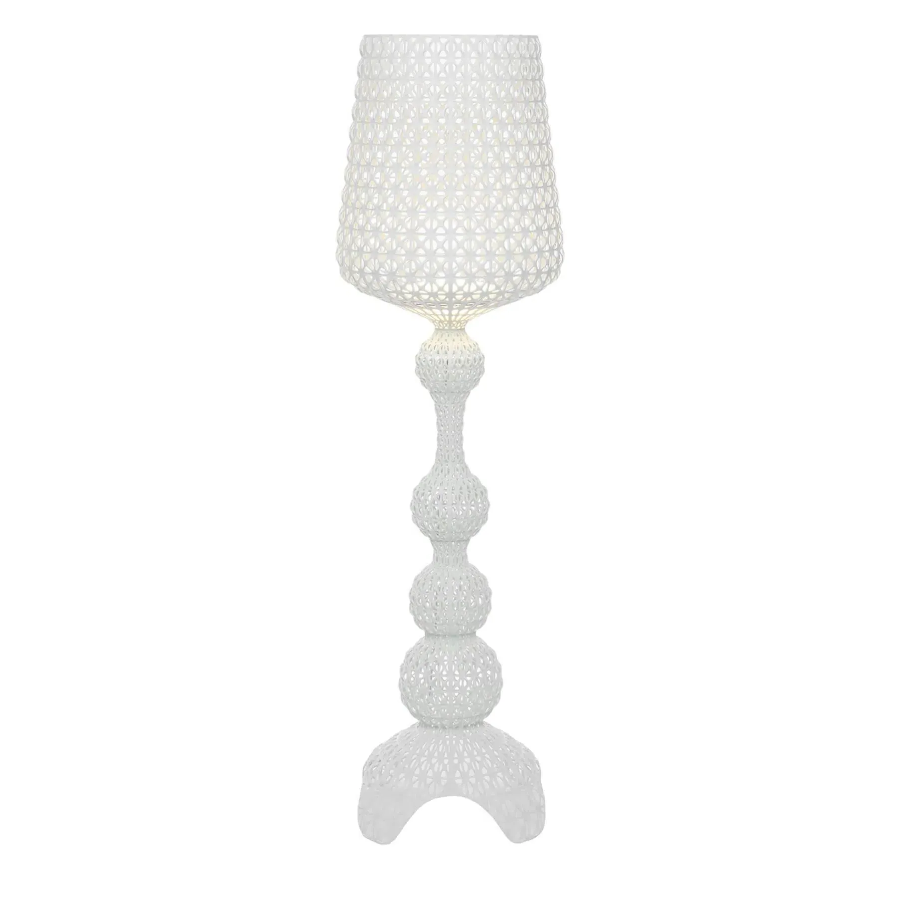 Floor Lamp with Perforated Design - White