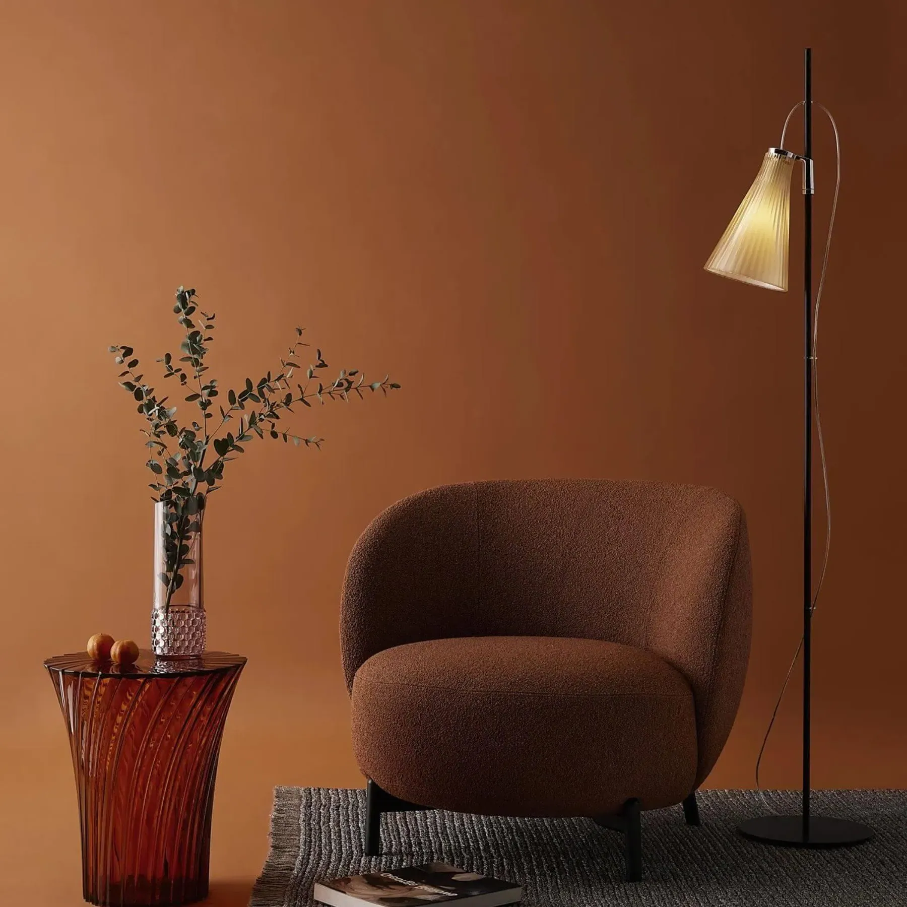 Floor Light with Bi-Injected Shade - Straw, Plastic