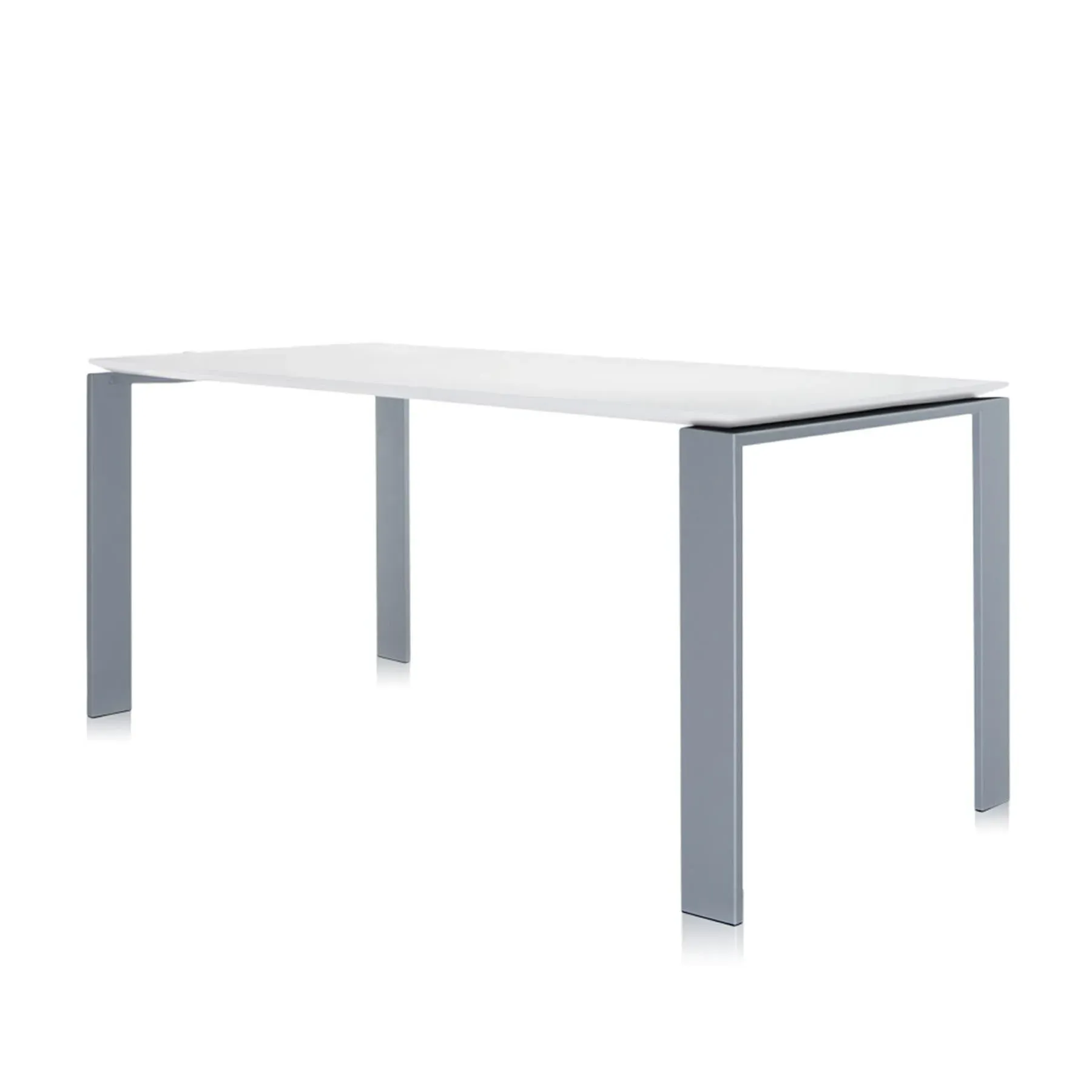 Four Rectangular Table - White, Aluminium