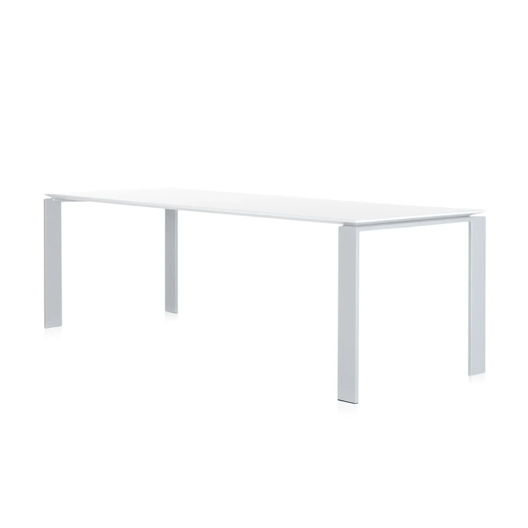 Four Rectangular Table - White, Aluminium