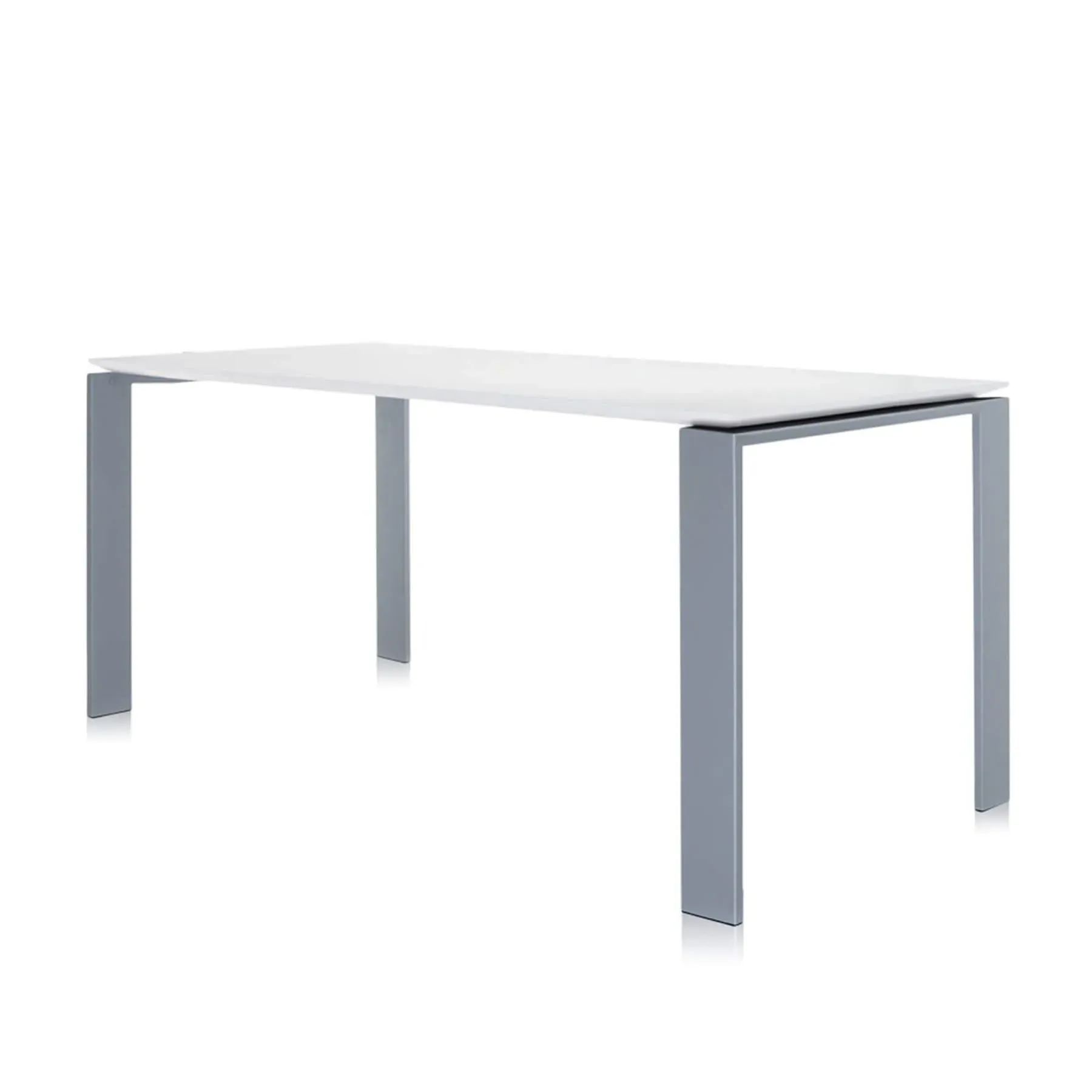 Four Rectangular Table - White, Aluminium