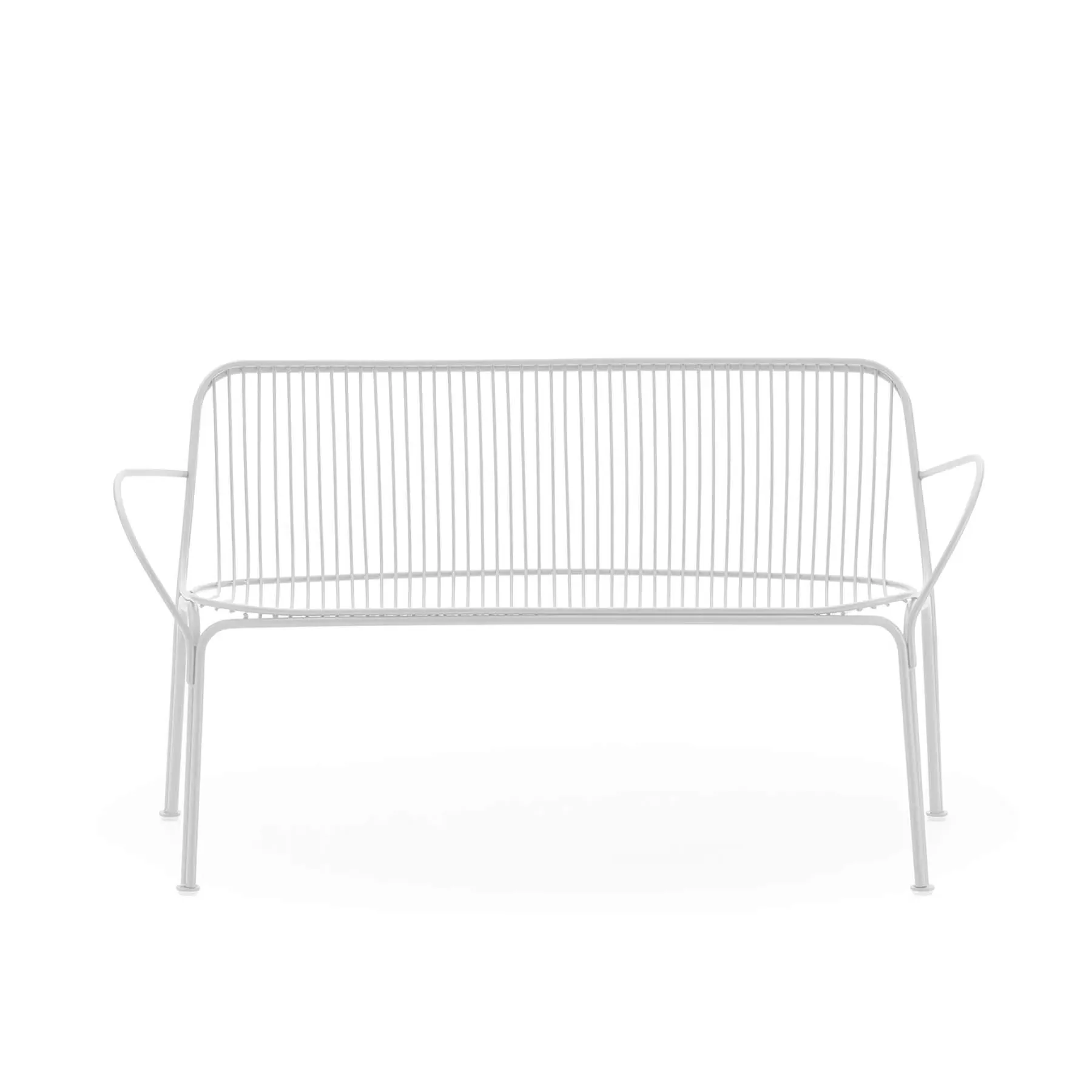 Garden Sofa with Wire Frame - White, Metal